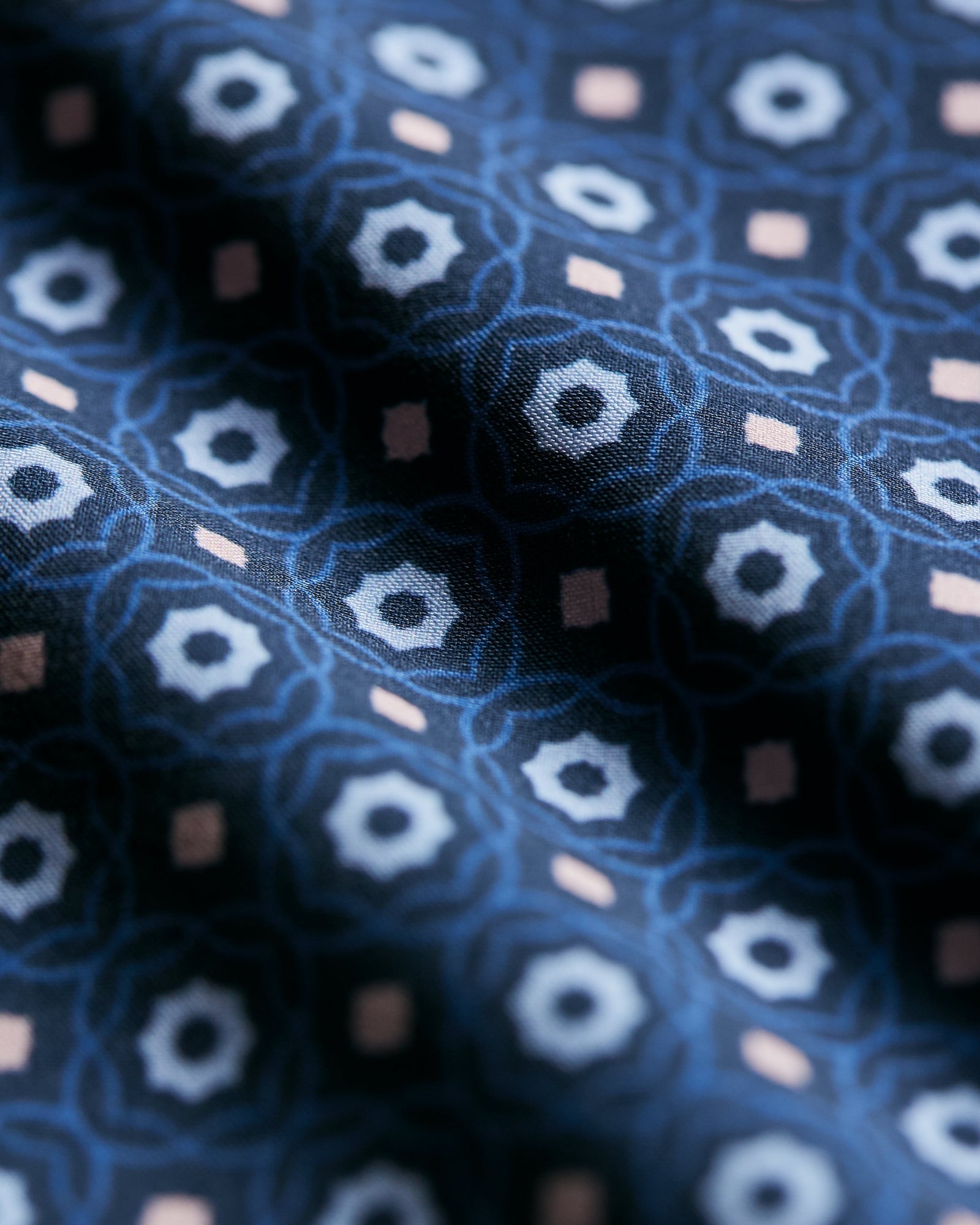 7 Diamonds Roche Blue Neat Print Short Sleeve Shirt