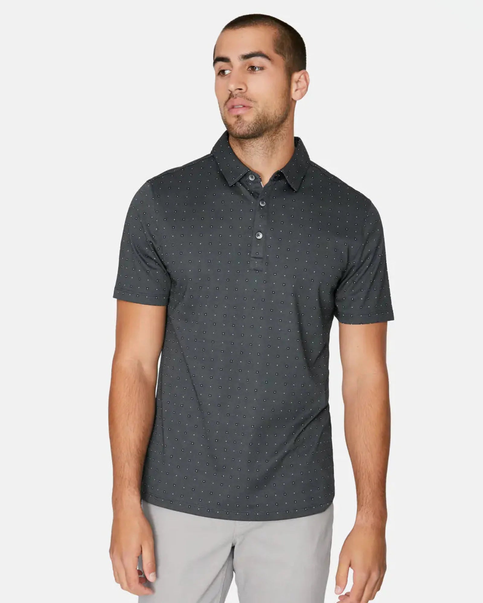 7 Diamonds Pace Polo In Charcoal