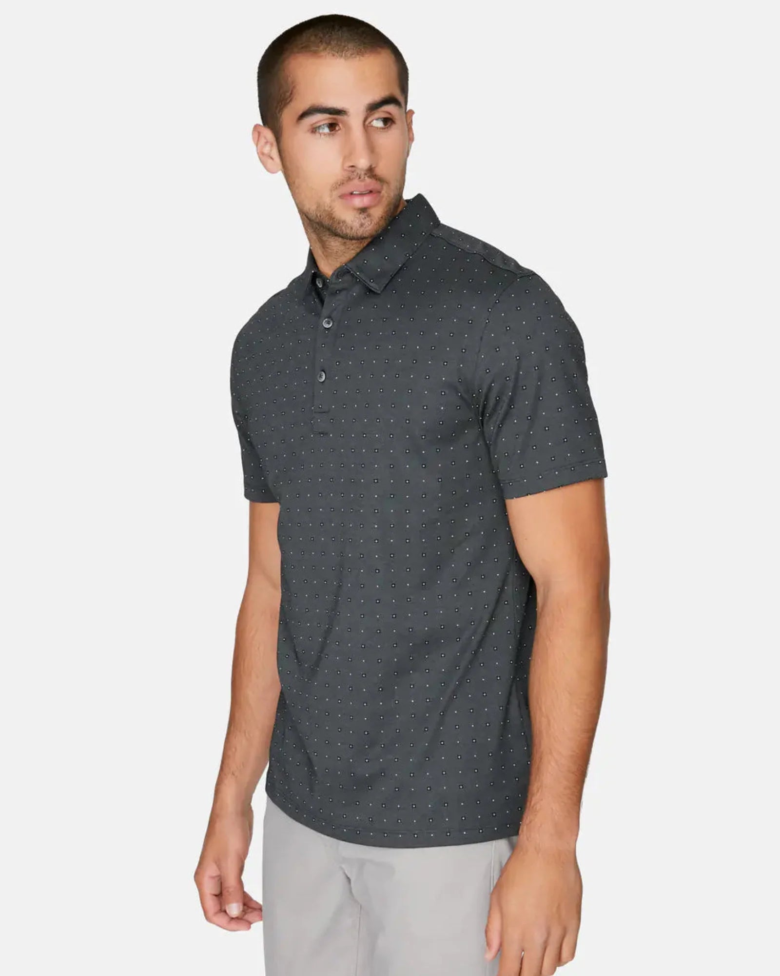 7 Diamonds Pace Polo In Charcoal
