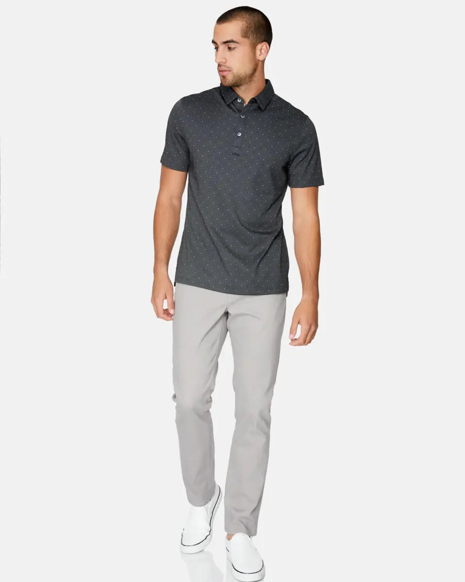 7 Diamonds Pace Polo In Charcoal