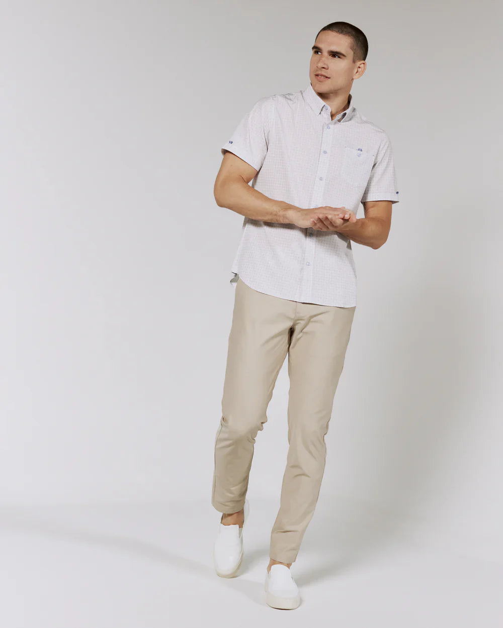 7 Diamonds Infinity Chino Athletic Fit In Khaki