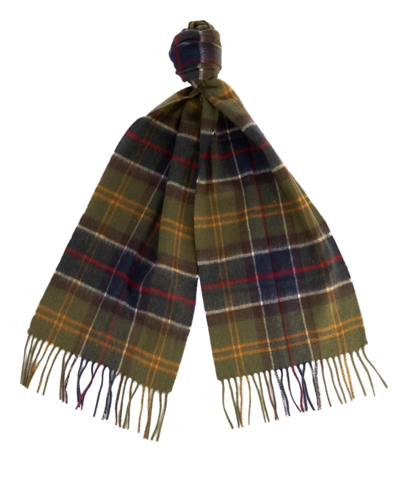 Barbour Wool Cashmere Tartan Scarf In Classic Tartan