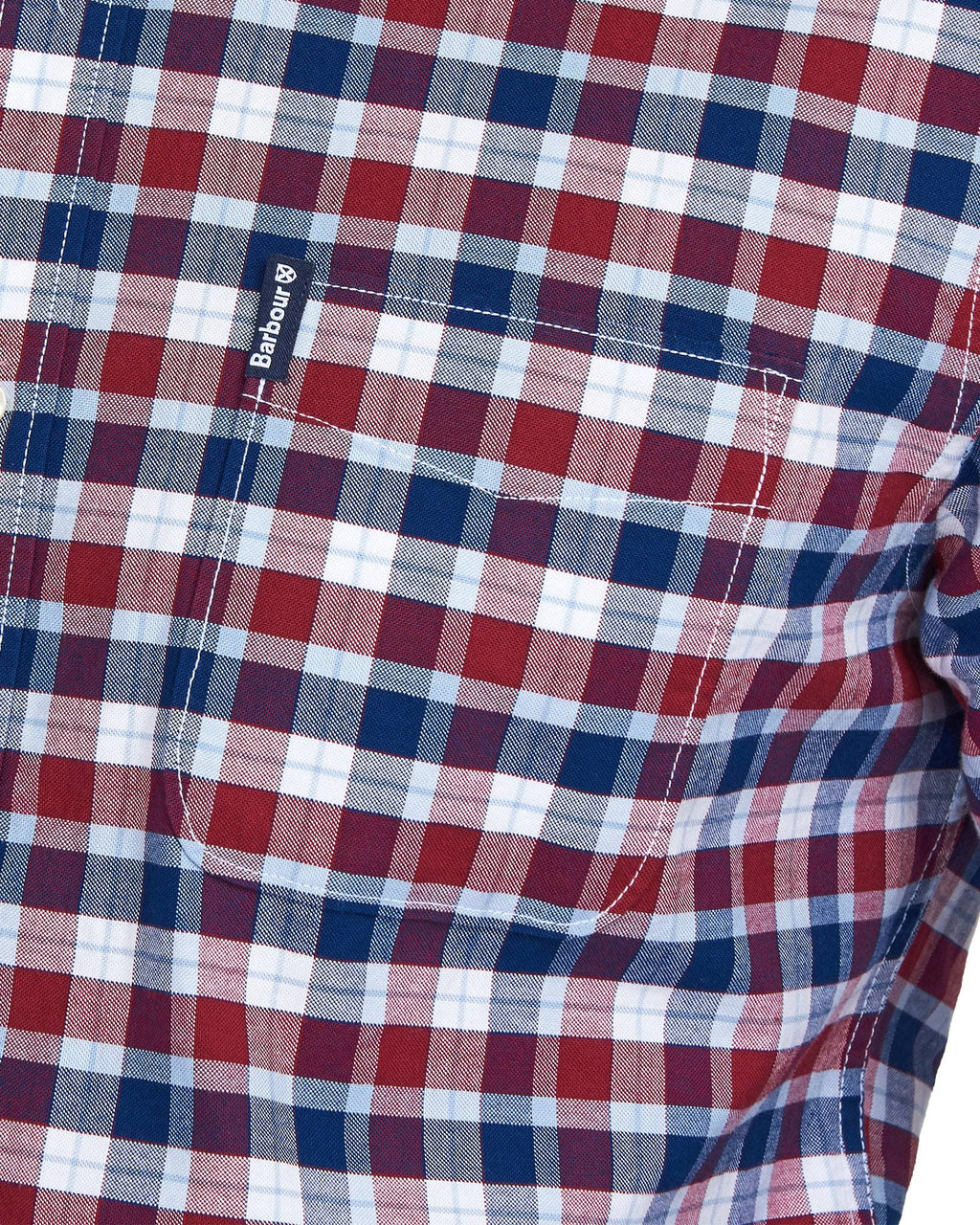 Barbour Country Check 15 Tailored Fit Oxford Cloth Button Down Shirt In Bold Red - Rainwater's Men's Clothing and Tuxedo Rental
