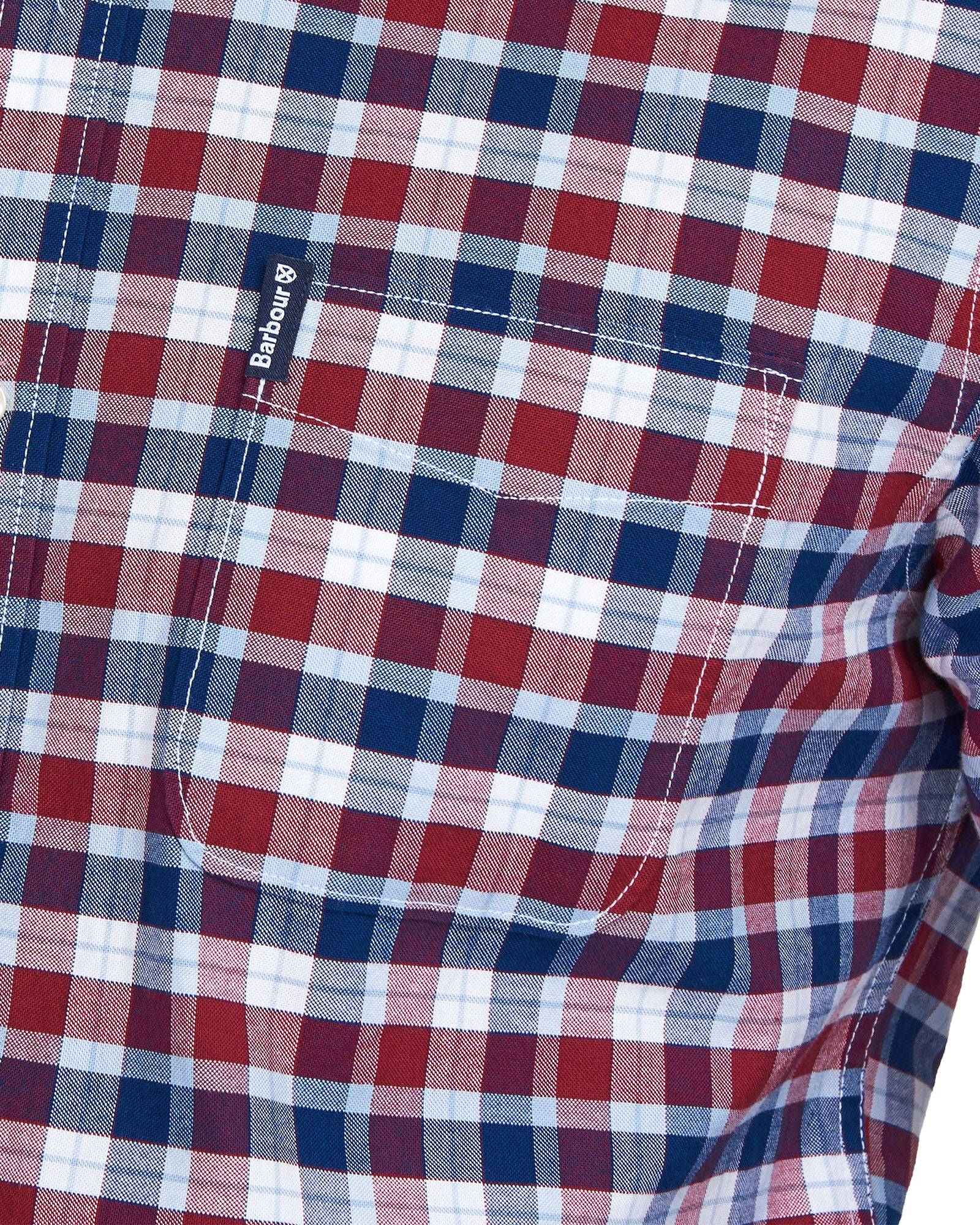 Barbour Country Check 15 Tailored Fit Oxford Cloth Button Down Shirt In Bold Red - Rainwater's Men's Clothing and Tuxedo Rental