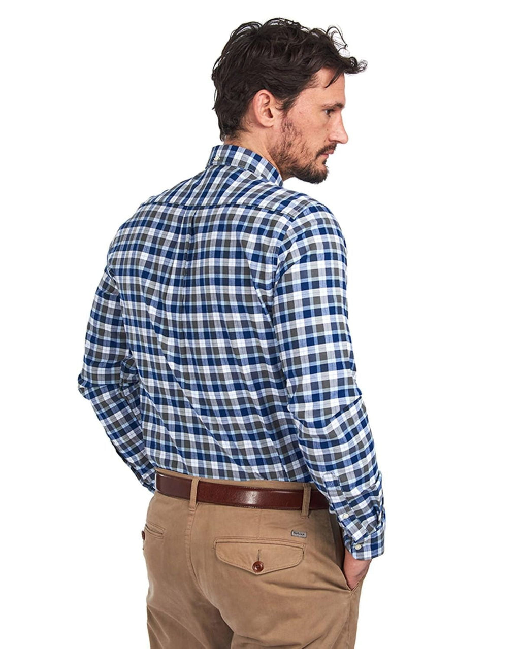 Barbour Country Check 15 Tailored Fit Oxford Cloth Button Down Shirt In Olive - Rainwater's Men's Clothing and Tuxedo Rental