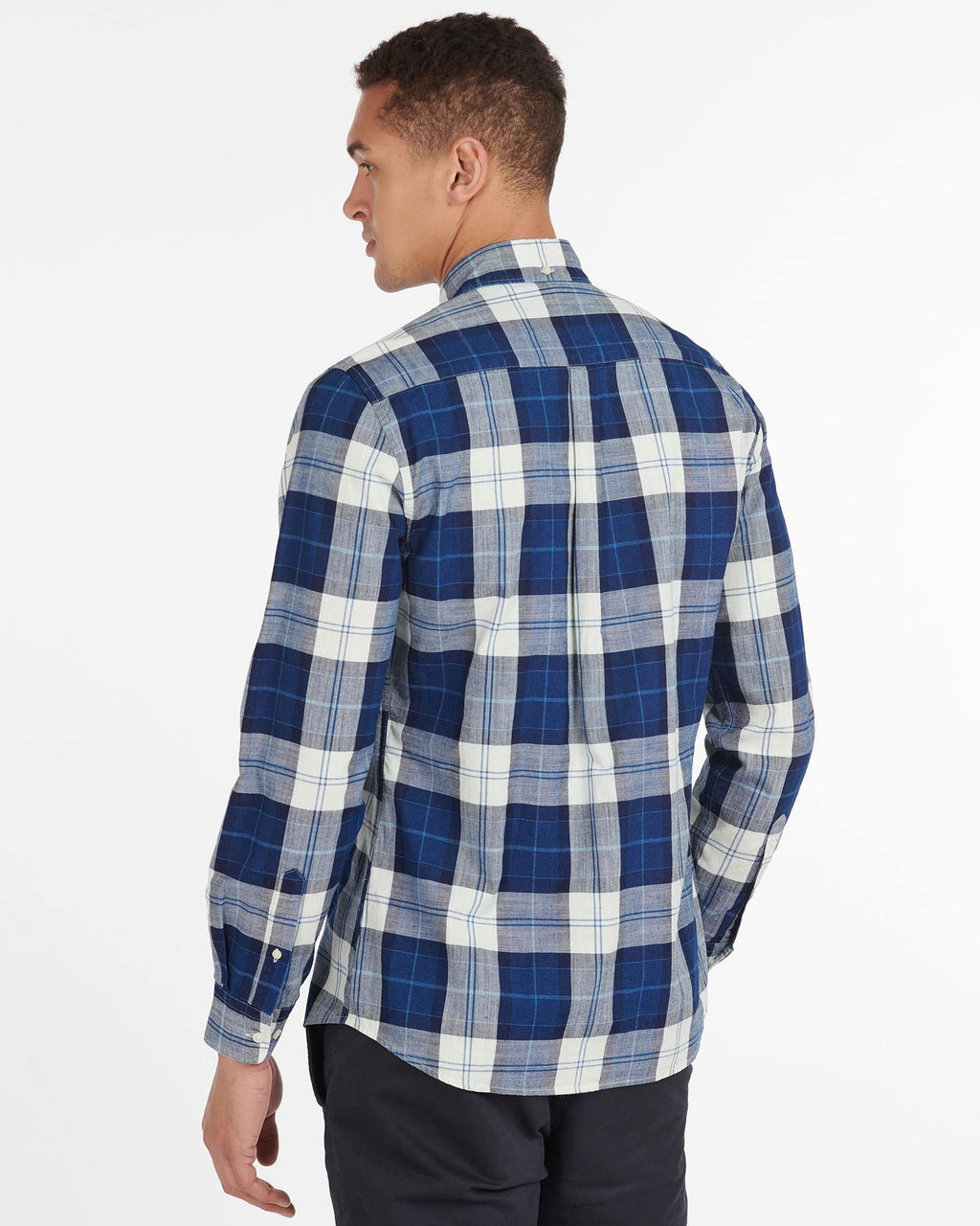 Barbour Indigo 9 Tailored Fit Buttondown Collar Plaid Shirt in Indigo - Rainwater's Men's Clothing and Tuxedo Rental