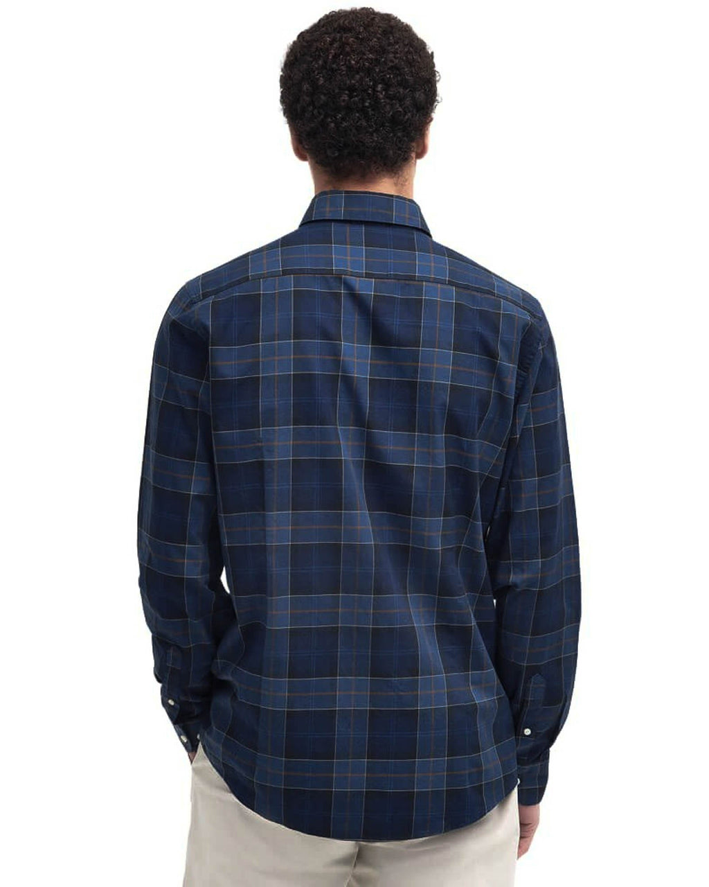 Barbour Wetheram Tartan Midnight Blue Plaid Button Down Collar Shirt in Tailored Fit