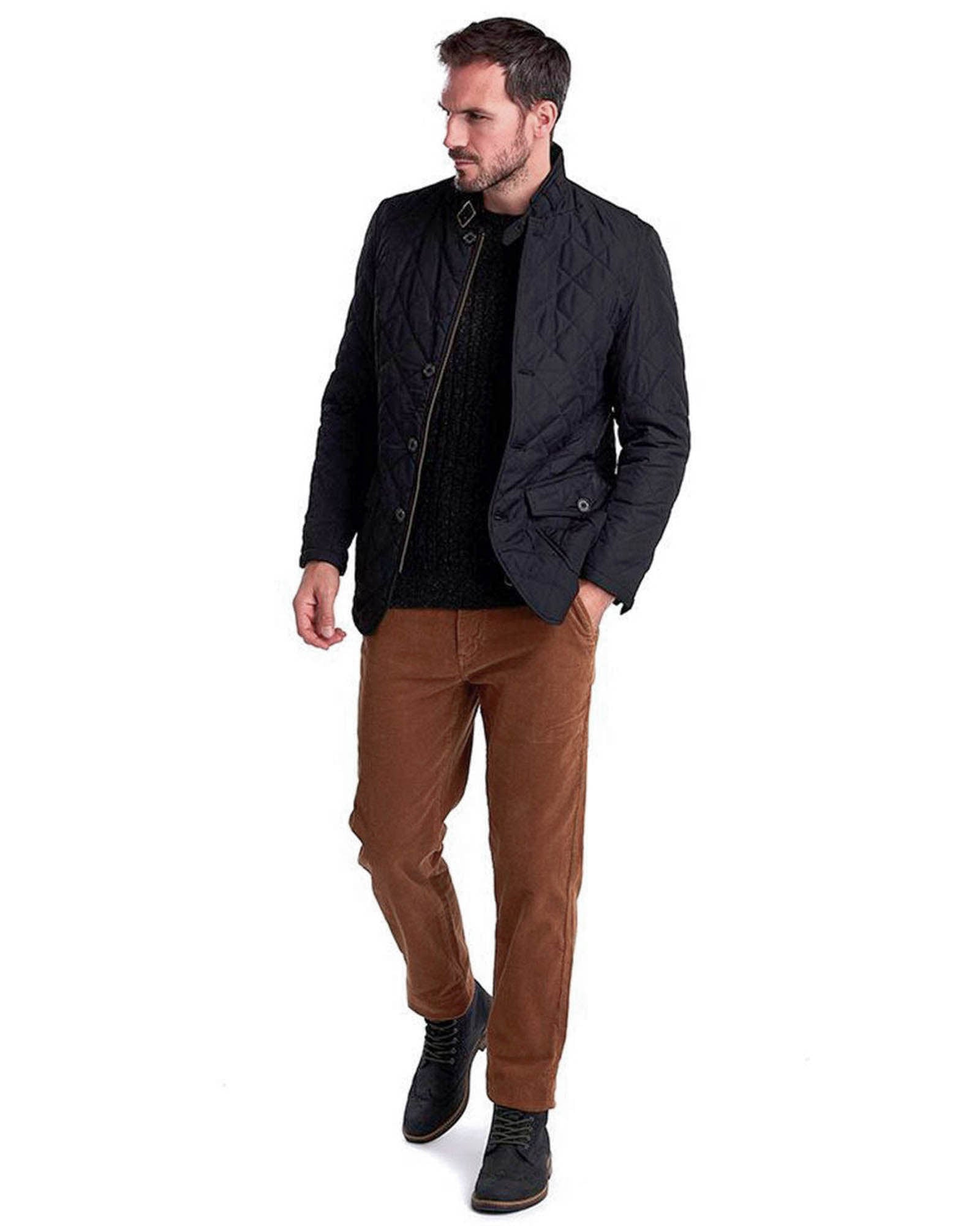 Barbour Nueston Stretch Corduroy Trousers In Dark Honey