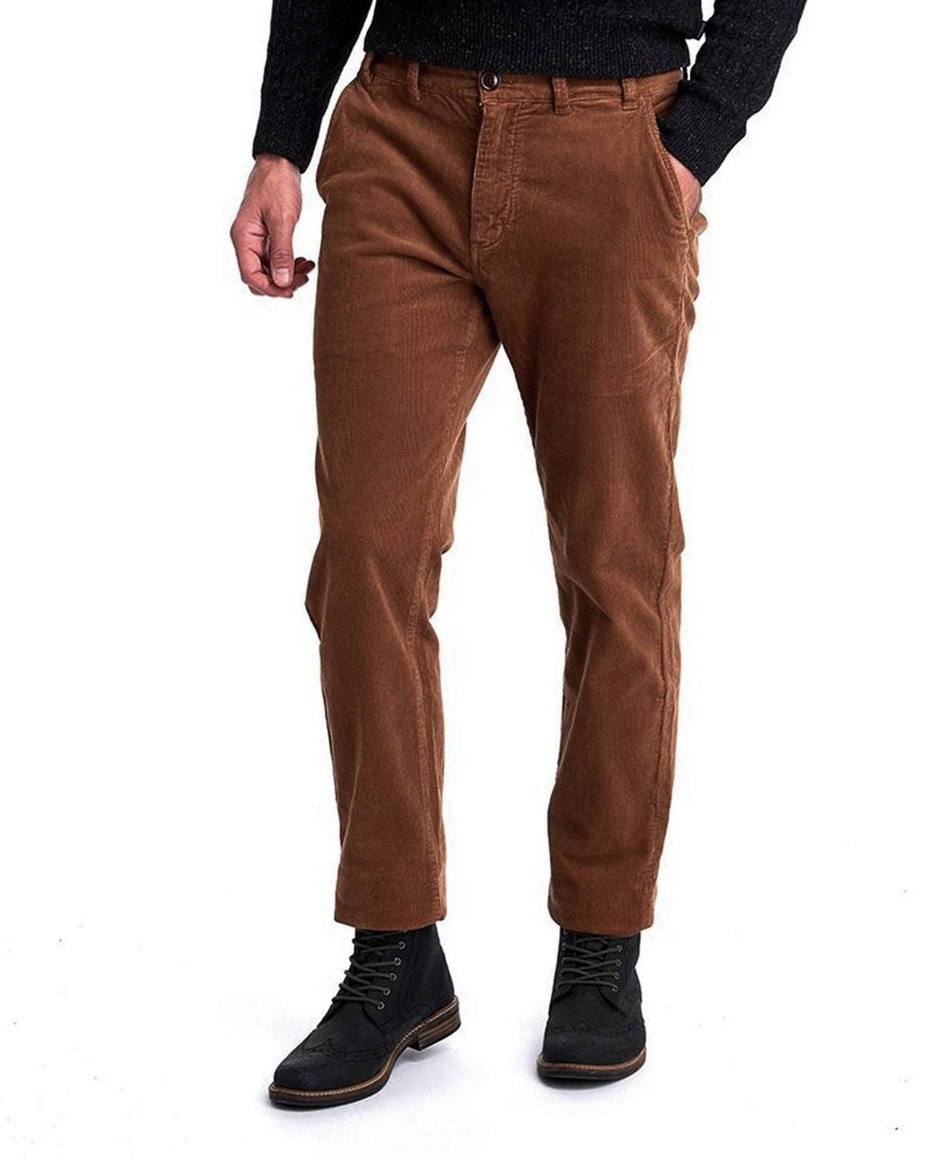 Barbour Nueston Stretch Corduroy Trousers In Dark Honey