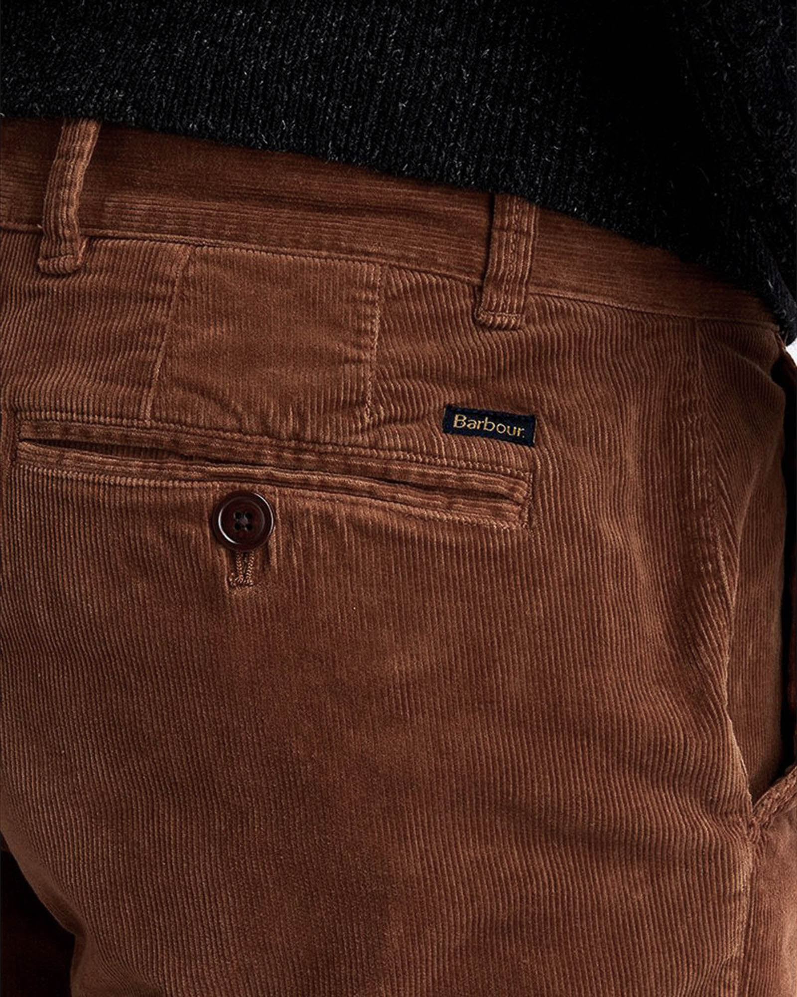 Barbour Nueston Stretch Corduroy Trousers In Dark Honey