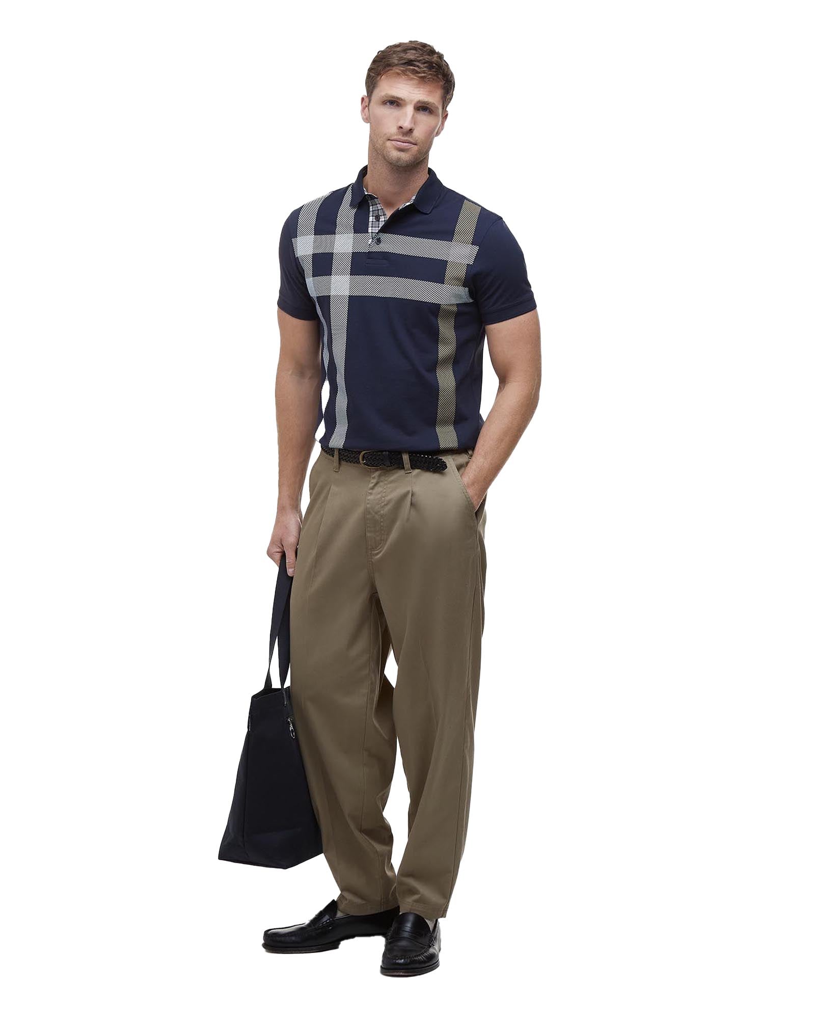 Barbour Blaine Plaid Polo In Navy & Pine