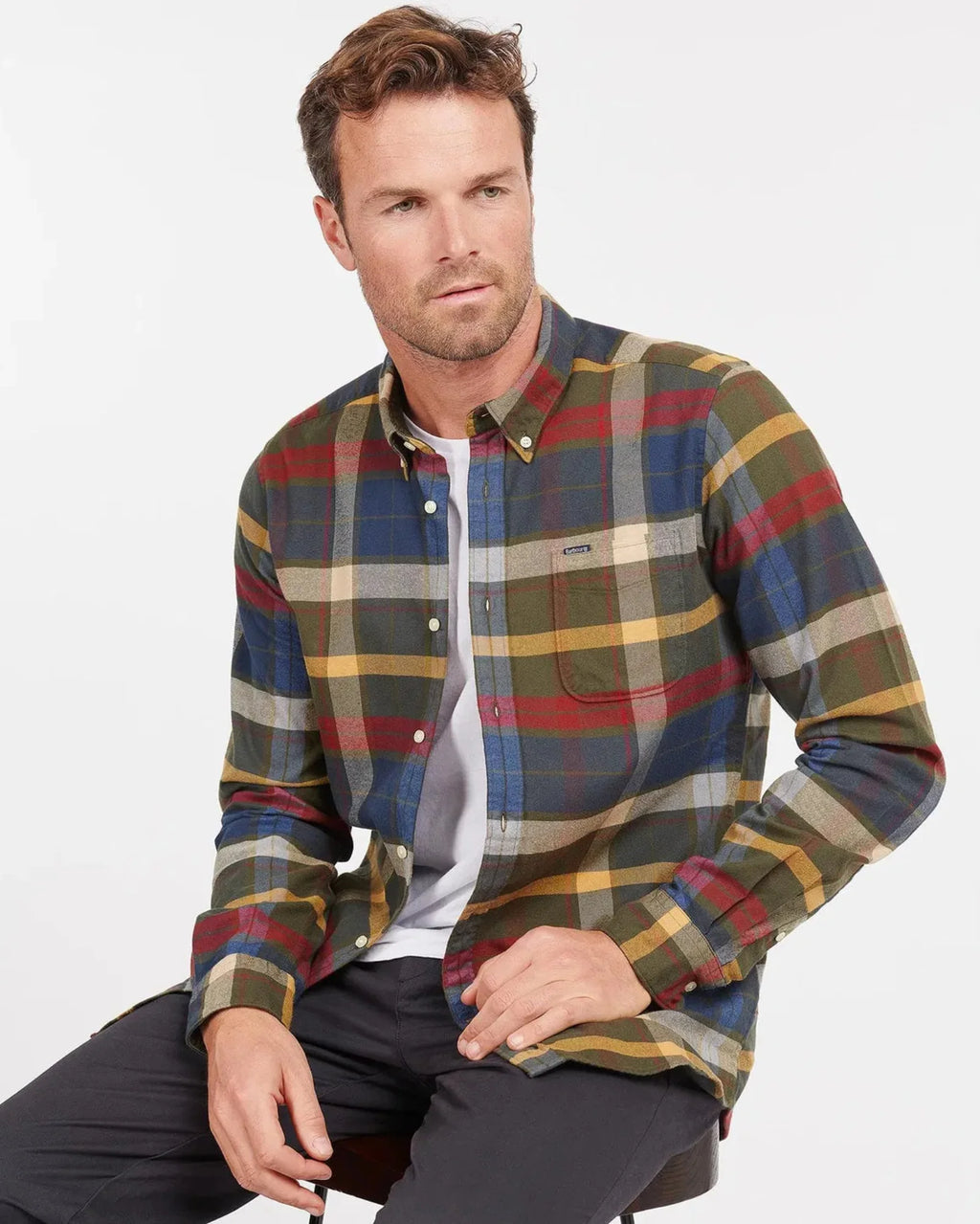 Barbour Carlton Tailored Shirt in Olive