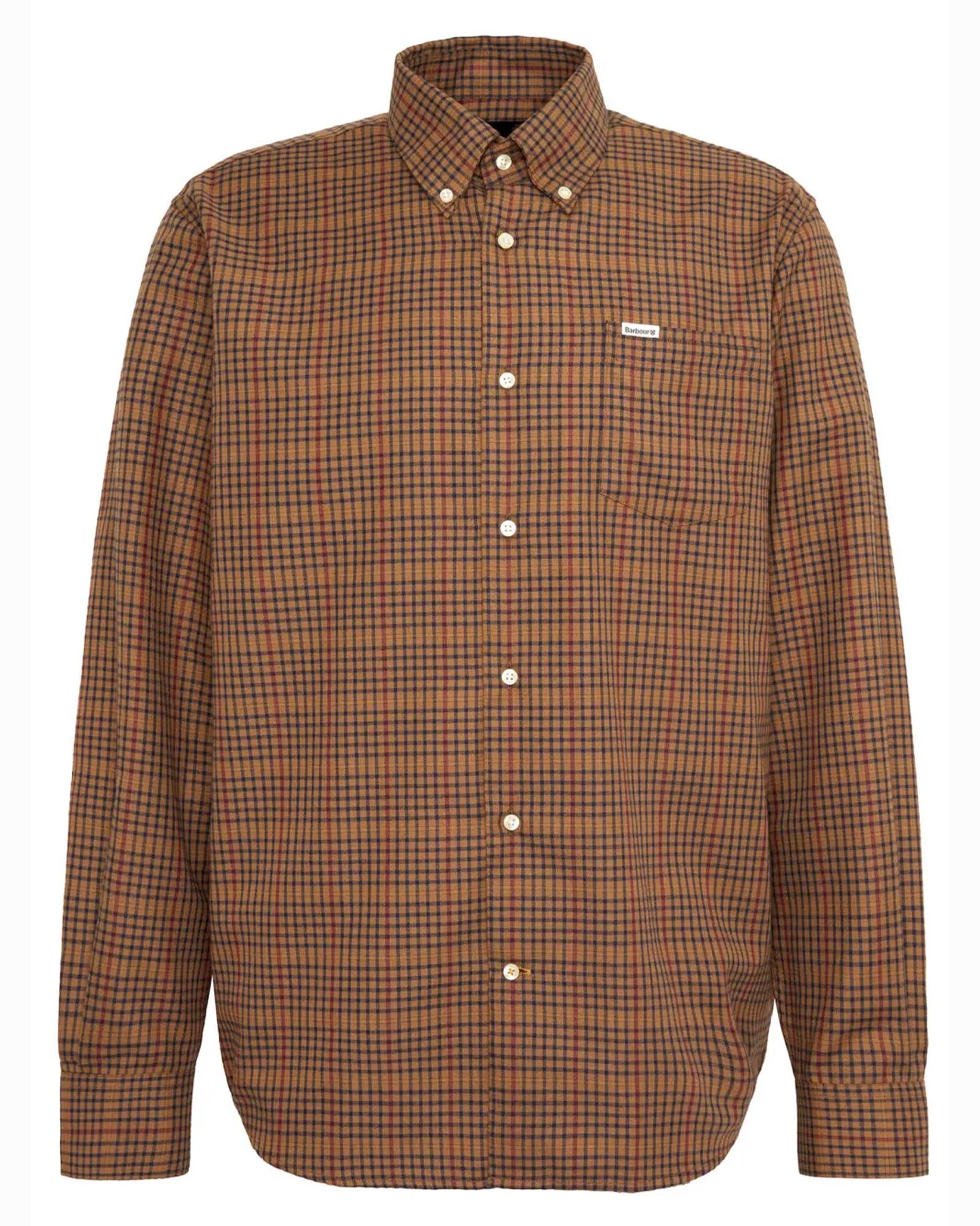 Barbour Henderson Thermo Weave Checked Shirt in Stone