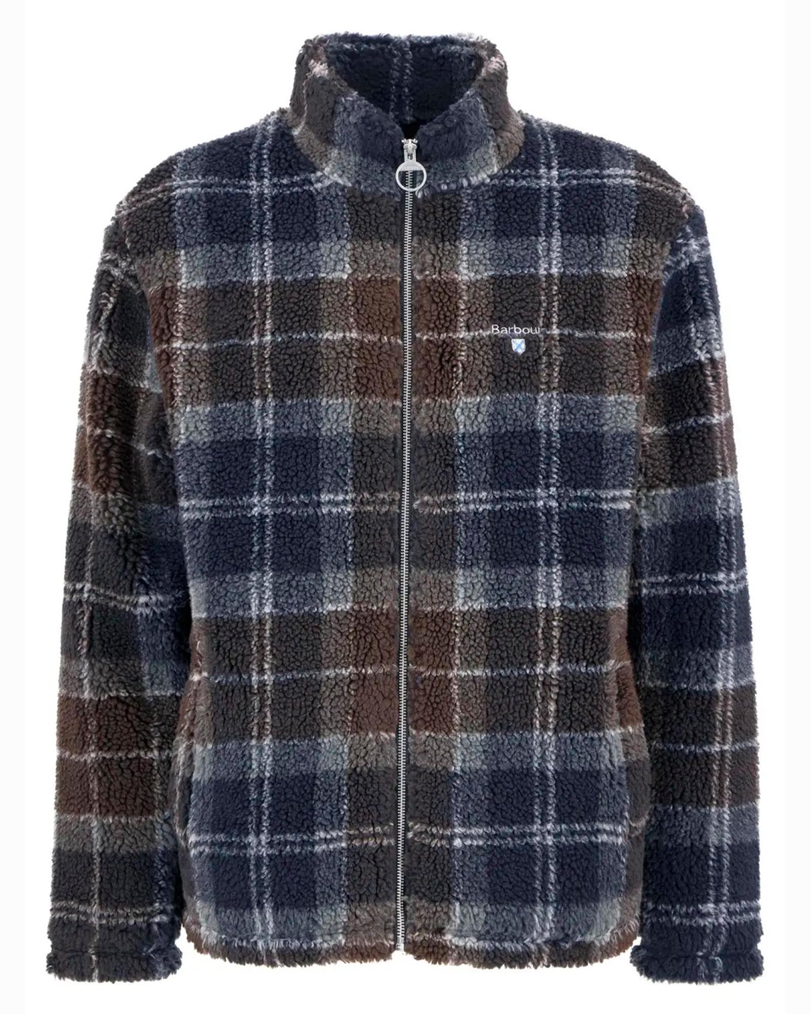 Barbour Tartan Sherpa Fleece In Midnight Oak
