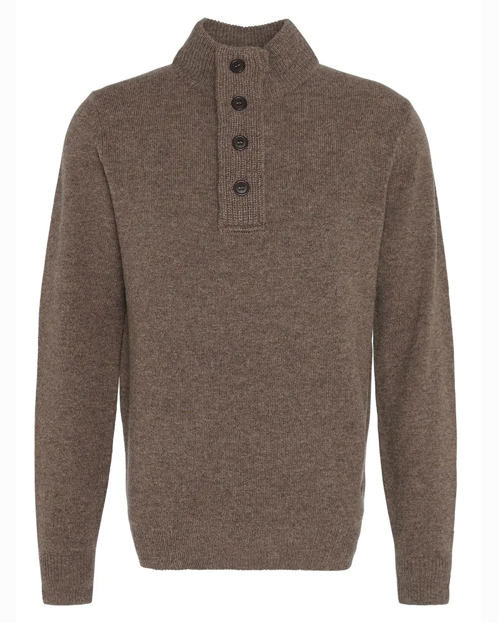 Barbour Essential 1/4 Zip Elbow Patch Sweater in Dark Stone