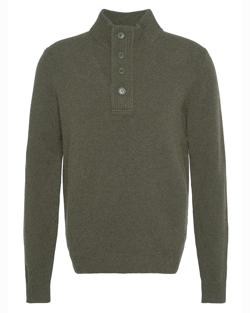 Barbour Essential 1/4 Zip Elbow Patch Sweater in Seaweed
