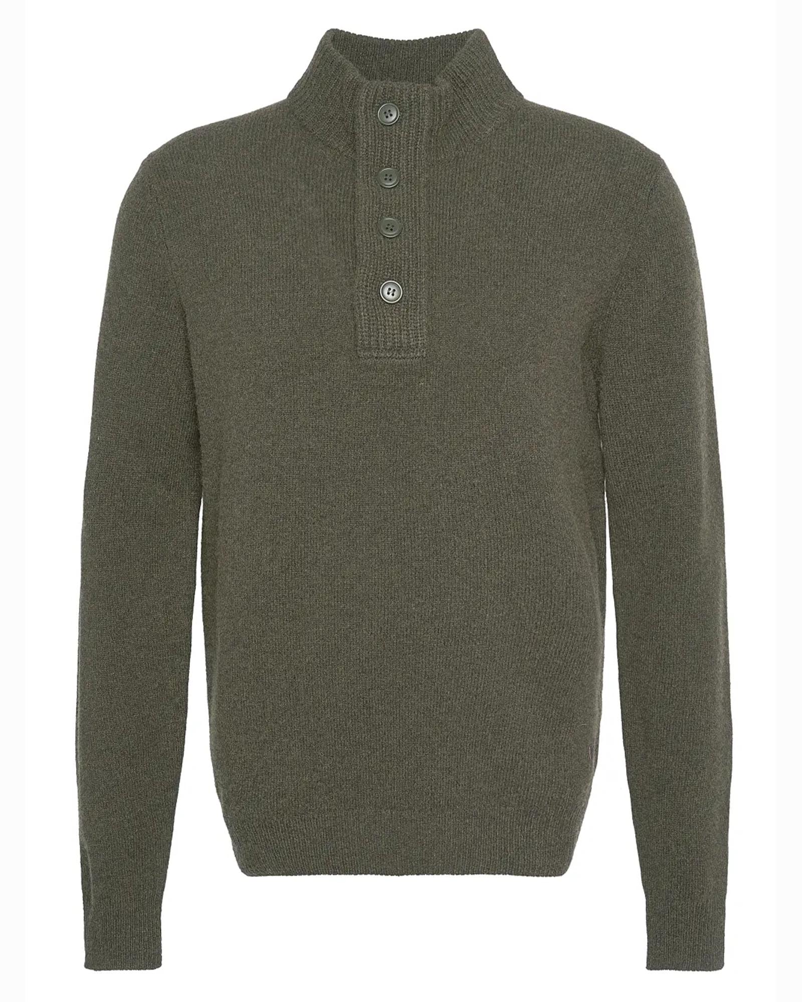 Barbour Essential 1/4 Zip Elbow Patch Sweater in Seaweed