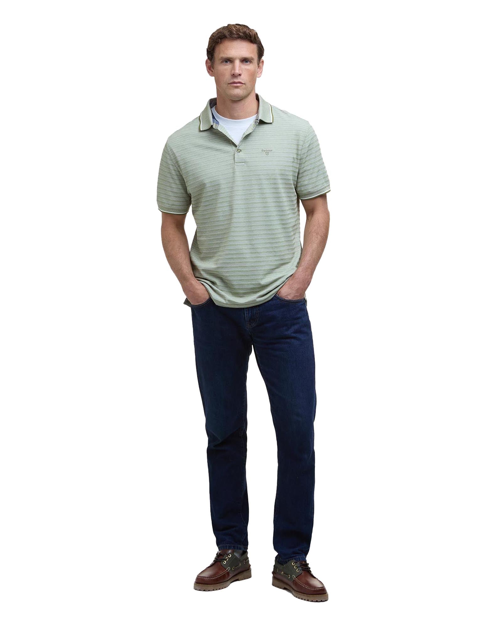 Barbour Taverham Polo In Pine Green