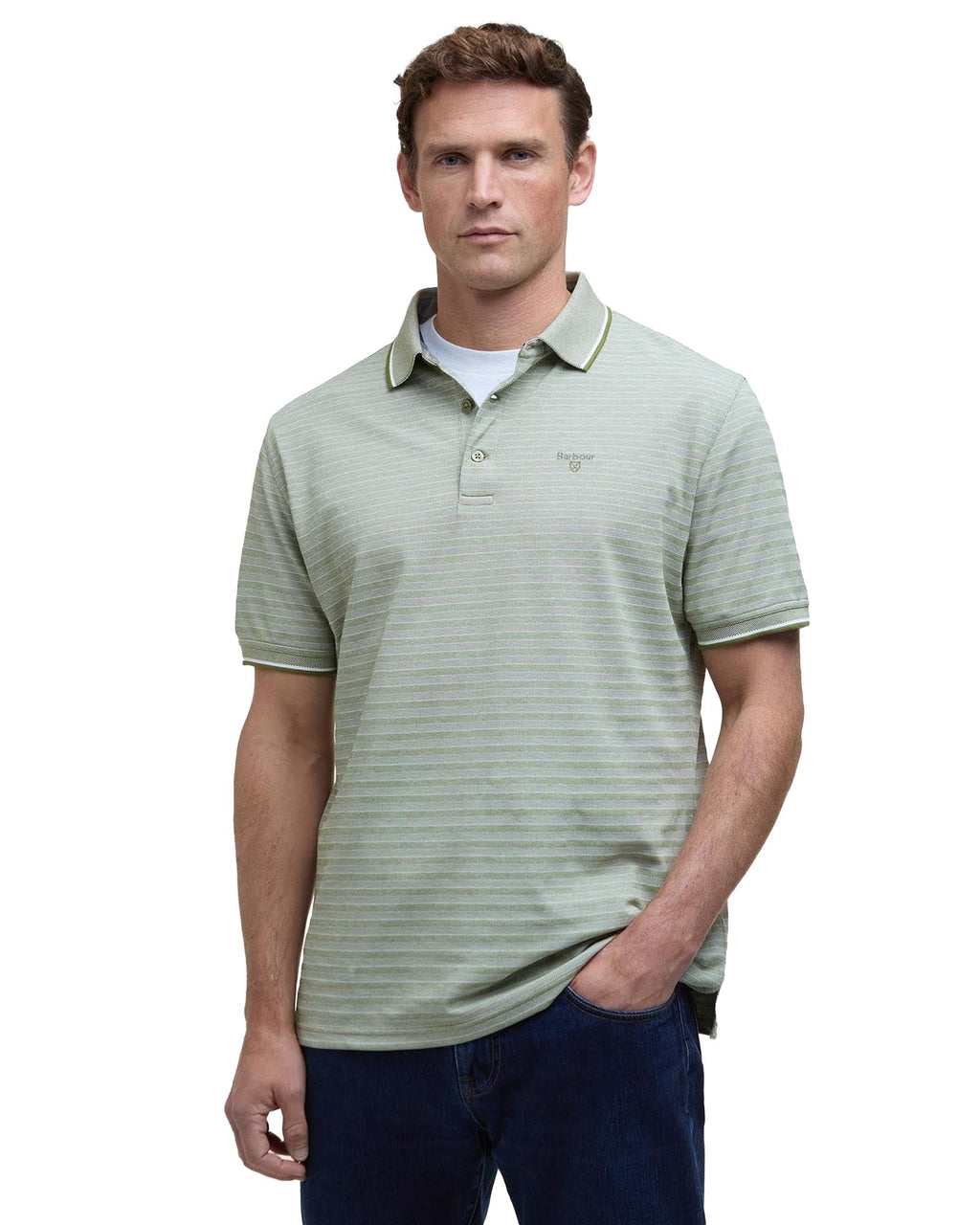 Barbour Taverham Polo In Pine Green
