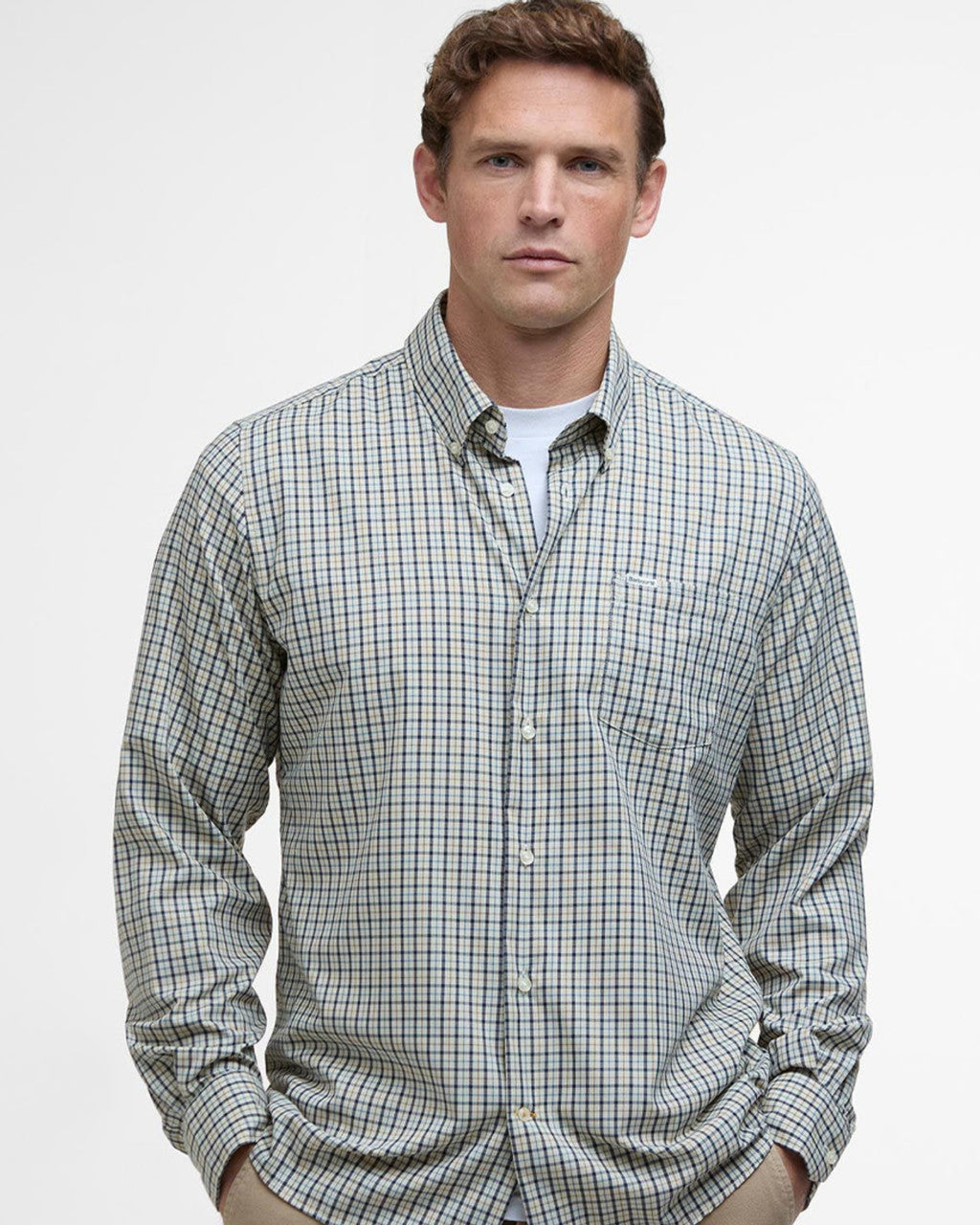 Barbour Teesdale Tailored Performance Button-Down Shirt in Green