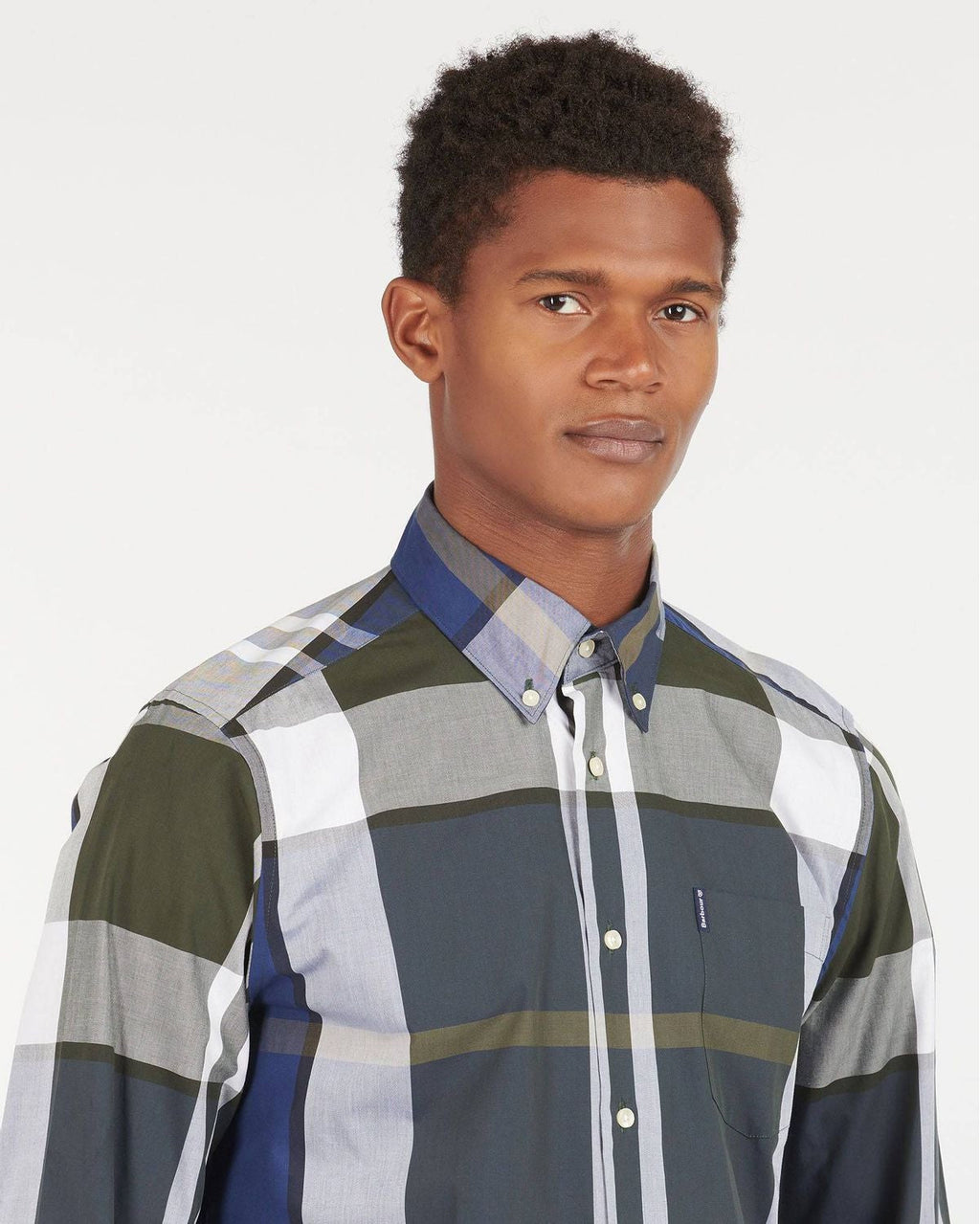 Barbour Tartan 12 Tailored Buttondown Collar Shirt in Sage - Rainwater's Men's Clothing and Tuxedo Rental