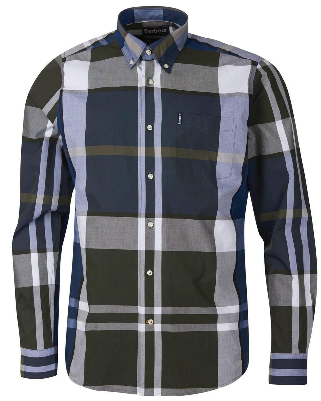 Barbour Tartan 12 Tailored Buttondown Collar Shirt in Sage - Rainwater's Men's Clothing and Tuxedo Rental