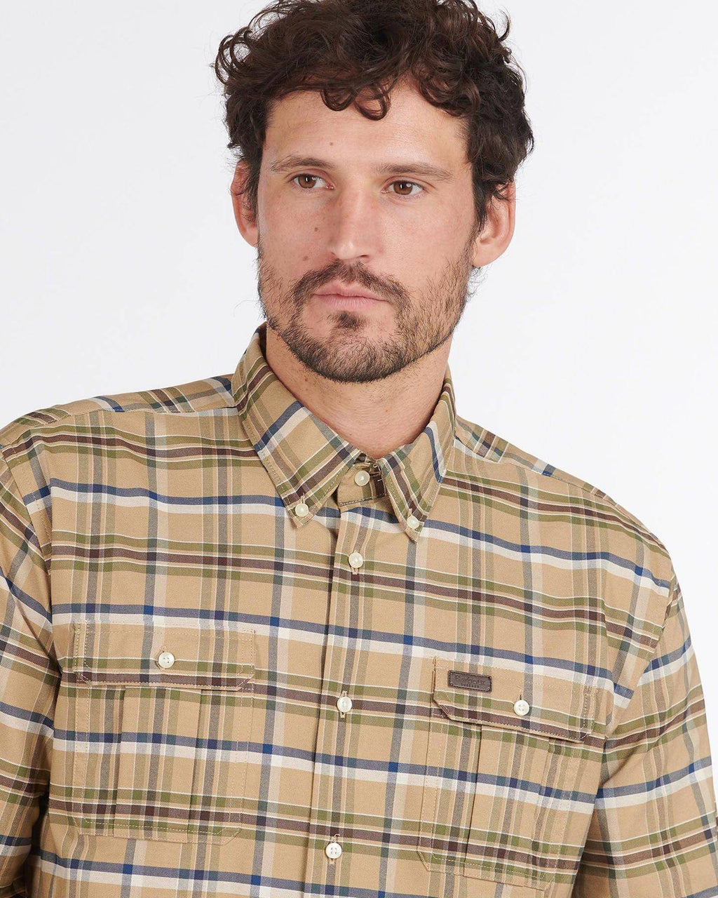Barbour Barton Coolmax Performance Buttondown Collar Shirt in Stone - Rainwater's Men's Clothing and Tuxedo Rental
