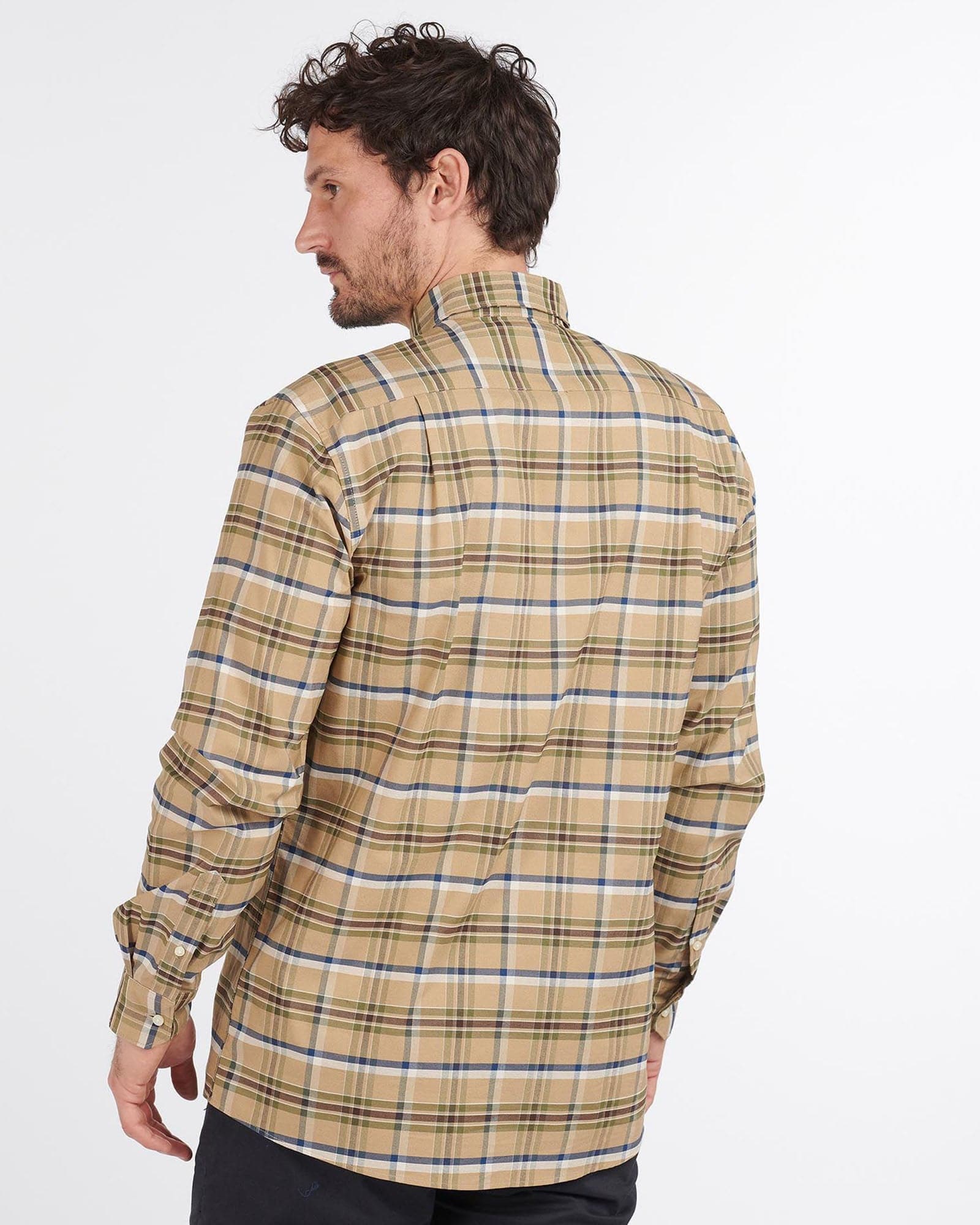 Barbour Barton Coolmax Performance Buttondown Collar Shirt in Stone - Rainwater's Men's Clothing and Tuxedo Rental