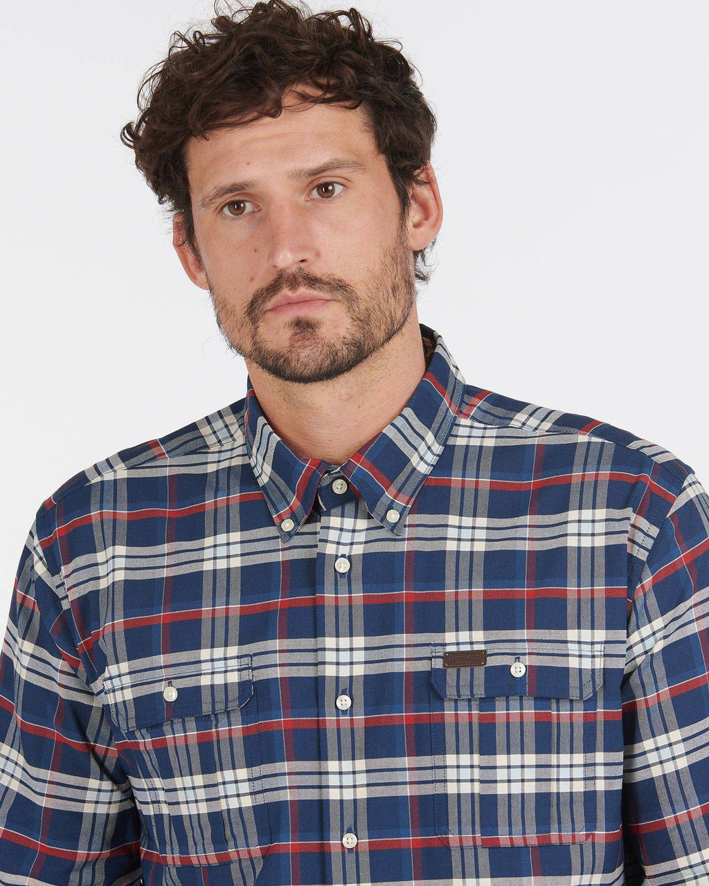 Barbour Barton Coolmax Performance Buttondown Collar Shirt in Navy - Rainwater's Men's Clothing and Tuxedo Rental