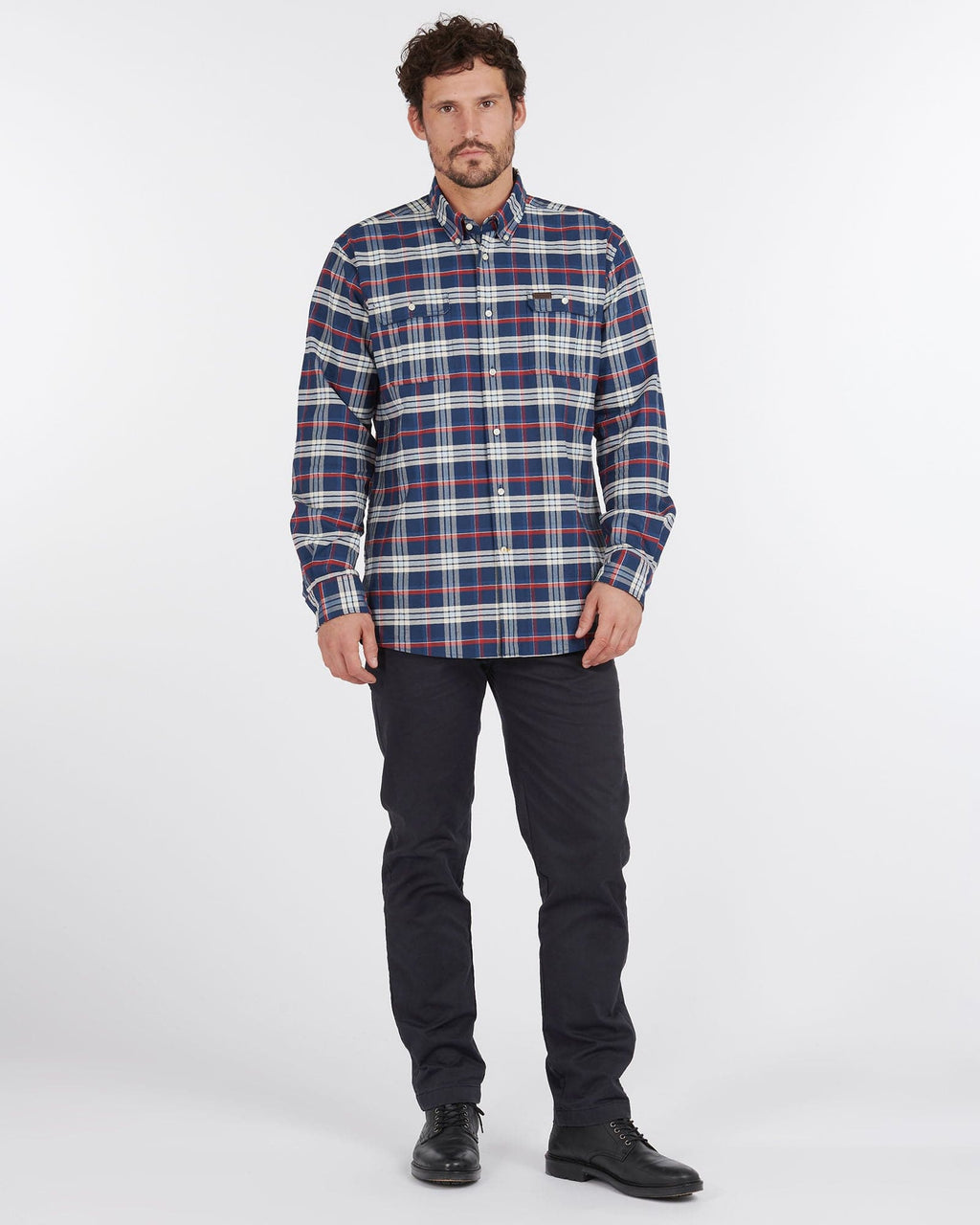 Barbour Barton Coolmax Performance Buttondown Collar Shirt in Navy - Rainwater's Men's Clothing and Tuxedo Rental