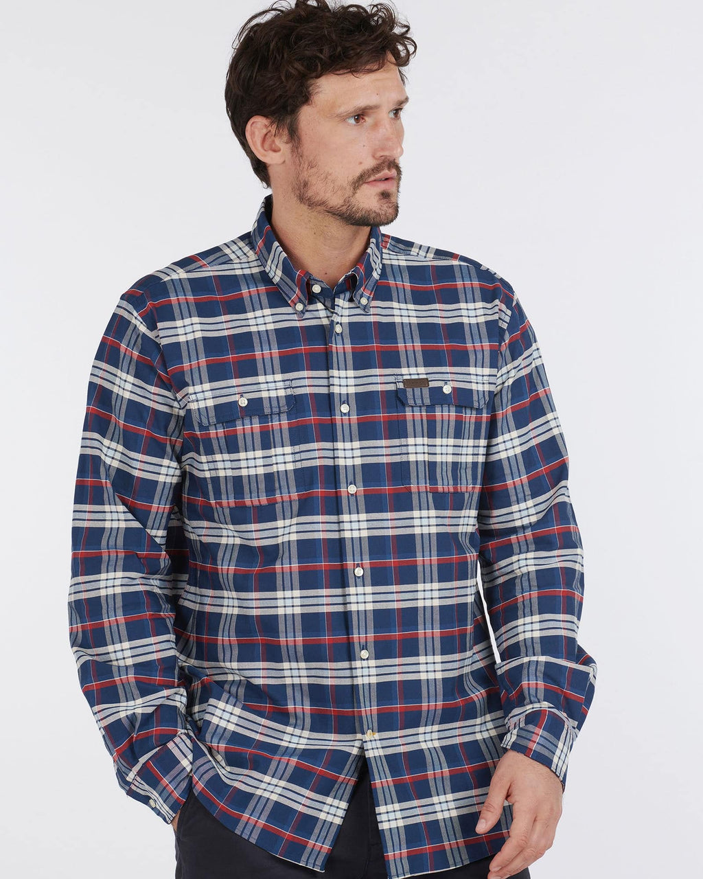Barbour Barton Coolmax Performance Buttondown Collar Shirt in Navy - Rainwater's Men's Clothing and Tuxedo Rental