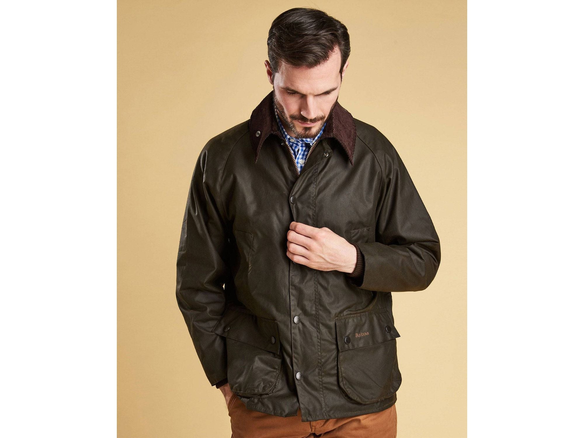 Barbour Classic Bedale Wax Jacket In Olive - Rainwater's Men's Clothing and Tuxedo Rental