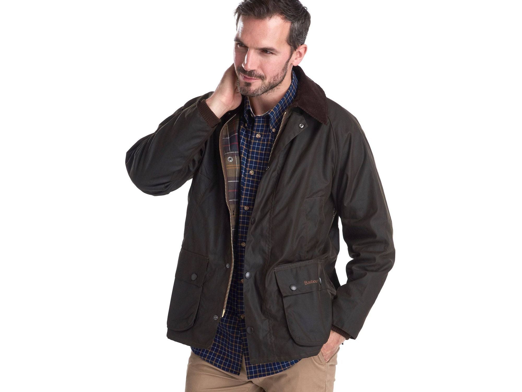 Barbour Classic Bedale Wax Jacket In Olive - Rainwater's Men's Clothing and Tuxedo Rental