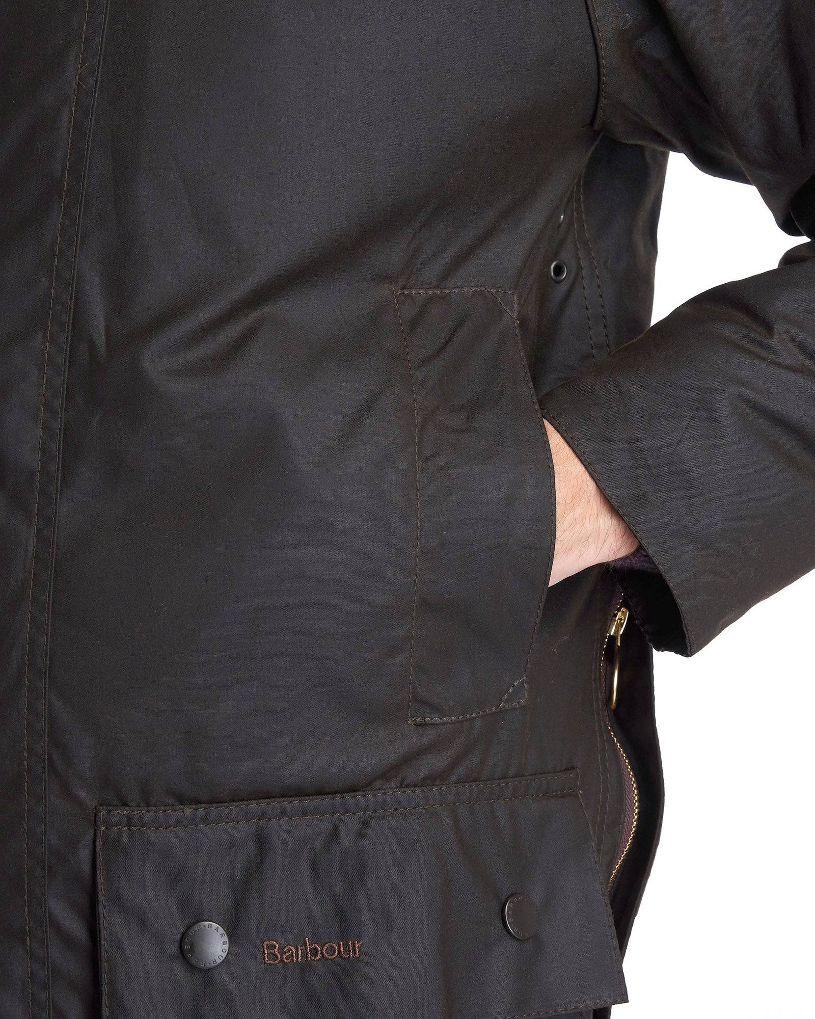 Barbour Classic Beaufort Wax Cotton Jacket In Olive - Rainwater's Men's Clothing and Tuxedo Rental