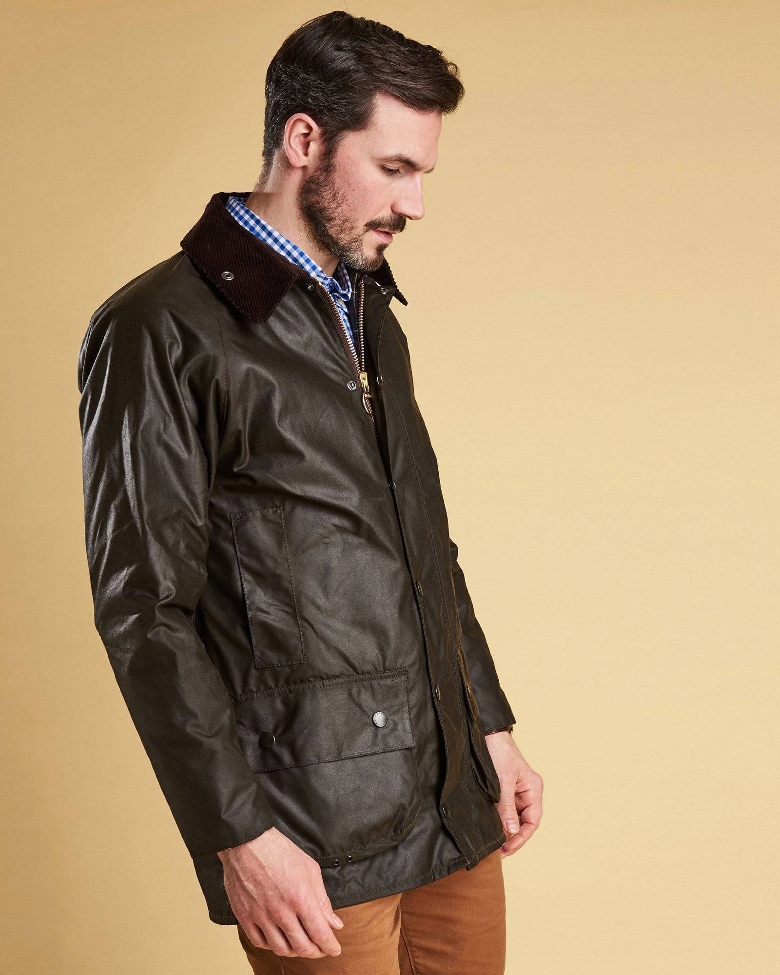 Barbour Classic Beaufort Wax Cotton Jacket In Olive - Rainwater's Men's Clothing and Tuxedo Rental