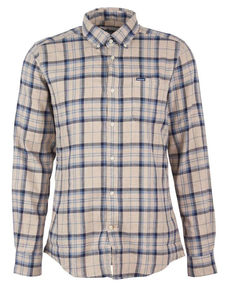 -Rainwater's -Barbour - Button Up Sport Shirts - Barbour Deer Park Tailored Button-down Collar Shirt in Blue & Beige Plaid -