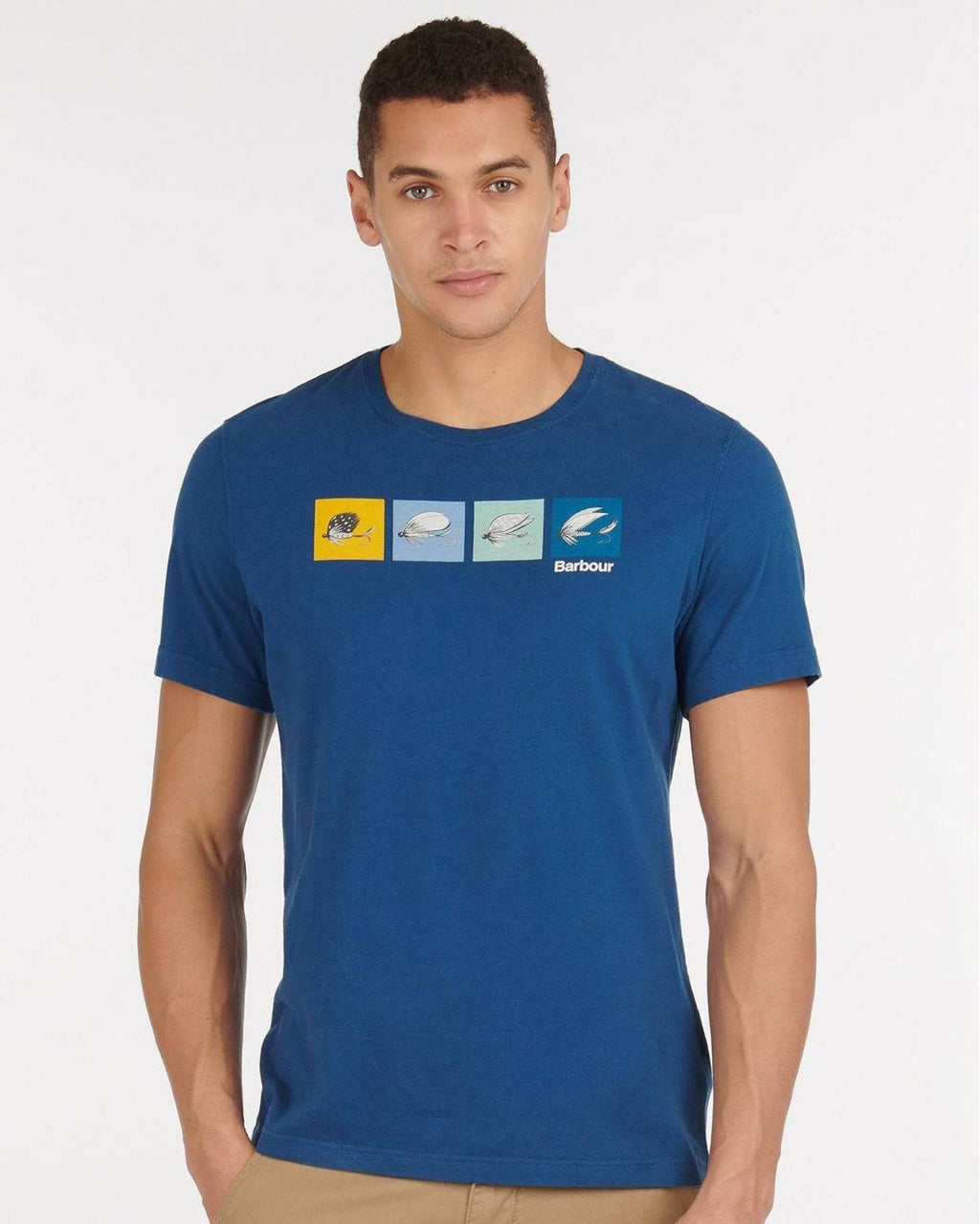 Barbour Fish Fly Tee In Blue - Rainwater's Men's Clothing and Tuxedo Rental