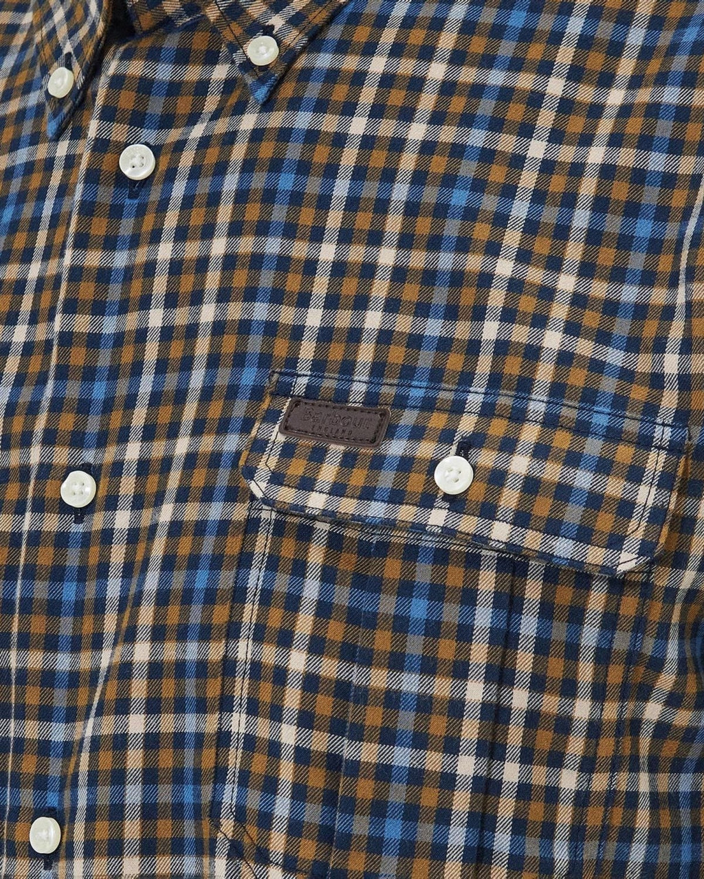 -Rainwater's -Barbour - Button Up Sport Shirts - Barbour Foss Tailored Buttondown Collar Shirt in Navy & Tan Plaid -
