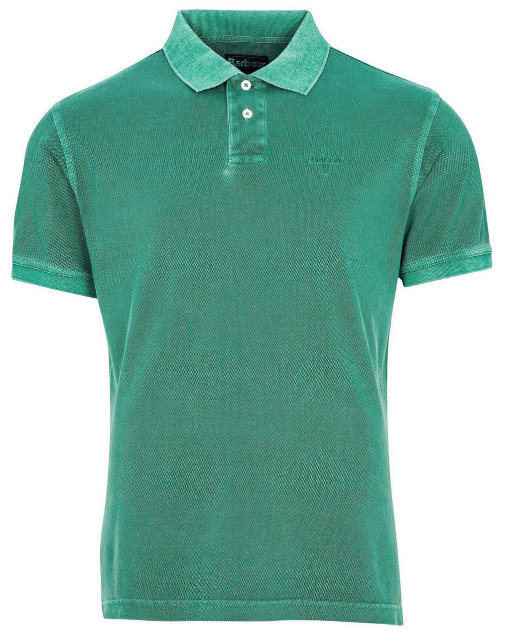 Barbour Garment Dyed Wash Sports Polo In Green - Rainwater's Men's Clothing and Tuxedo Rental