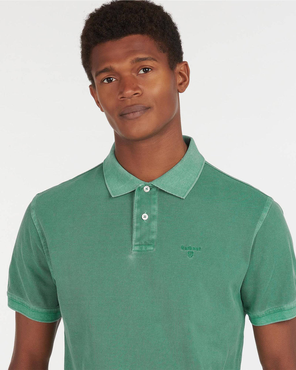 Barbour Garment Dyed Wash Sports Polo In Green - Rainwater's Men's Clothing and Tuxedo Rental