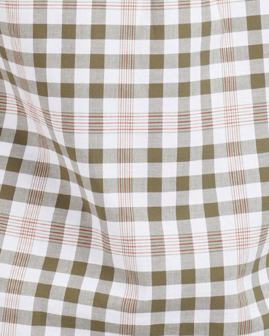 Barbour Gingham 26 Olive and White Short Sleeve Button Down Collar Tailored Fit Shirt - Rainwater's Men's Clothing and Tuxedo Rental