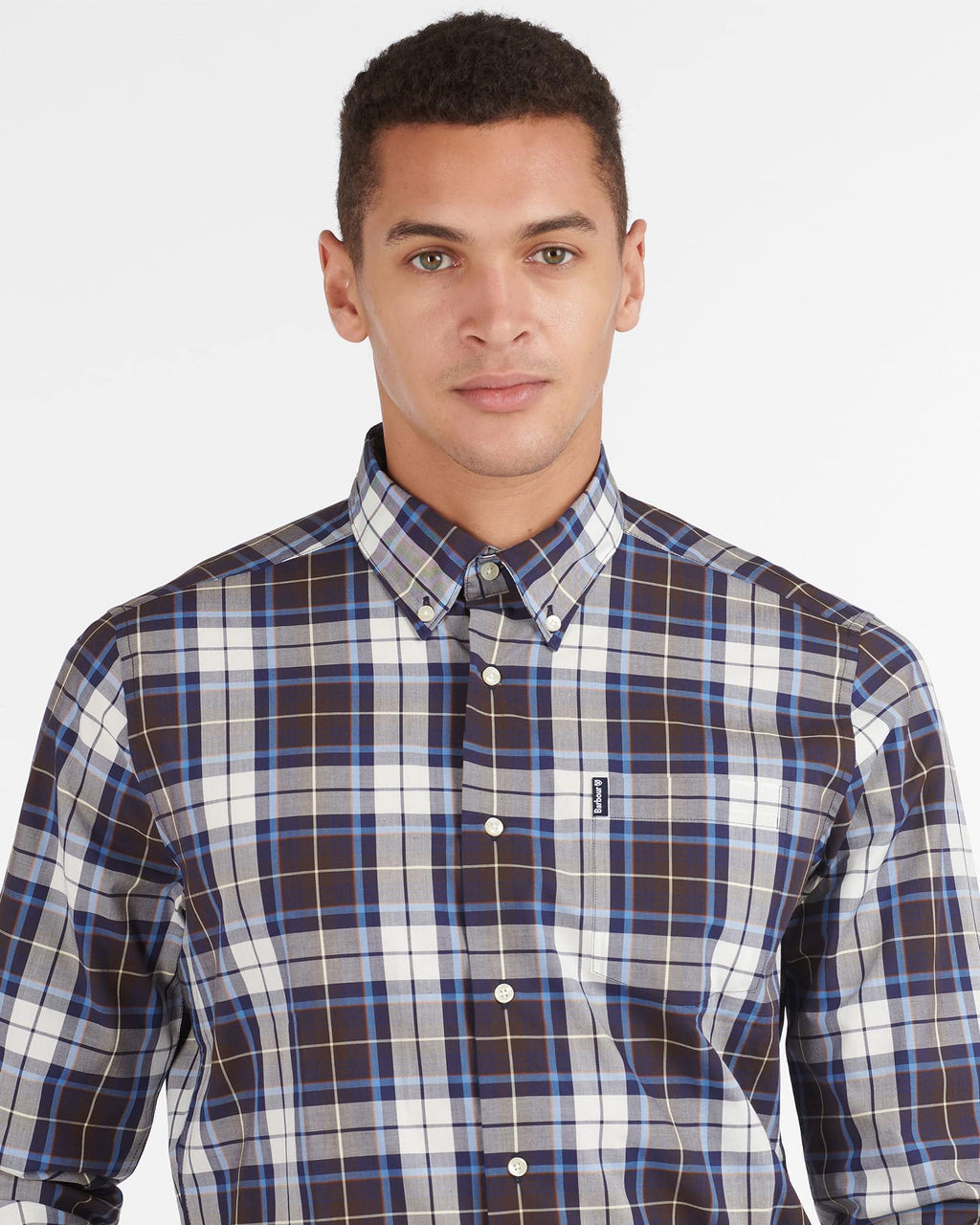 Barbour Highland Check 39 Buttondown Collar Plaid Shirt In Trail Brown - Rainwater's Men's Clothing and Tuxedo Rental