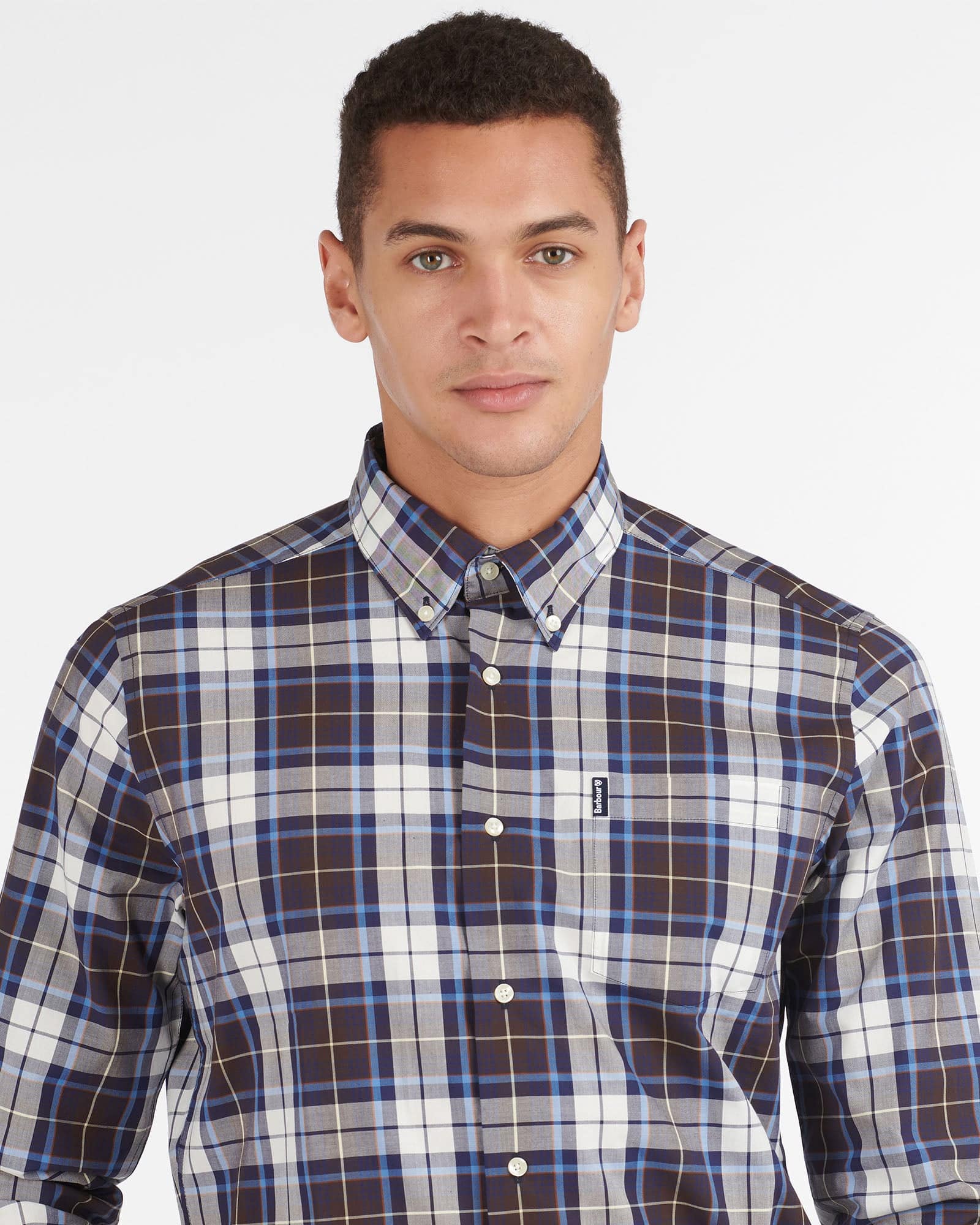Barbour Highland Check 39 Buttondown Collar Plaid Shirt In Trail Brown - Rainwater's Men's Clothing and Tuxedo Rental