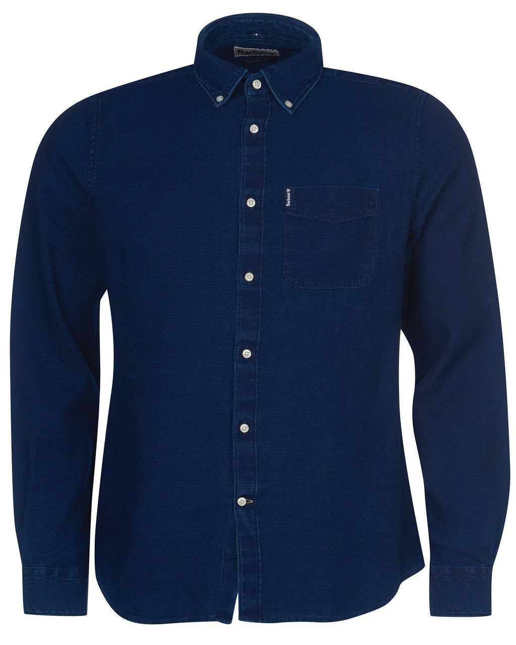Barbour Indigo 10 Tailored Fit Button Down Collar Solid Shirt in Indigo - Rainwater's Men's Clothing and Tuxedo Rental