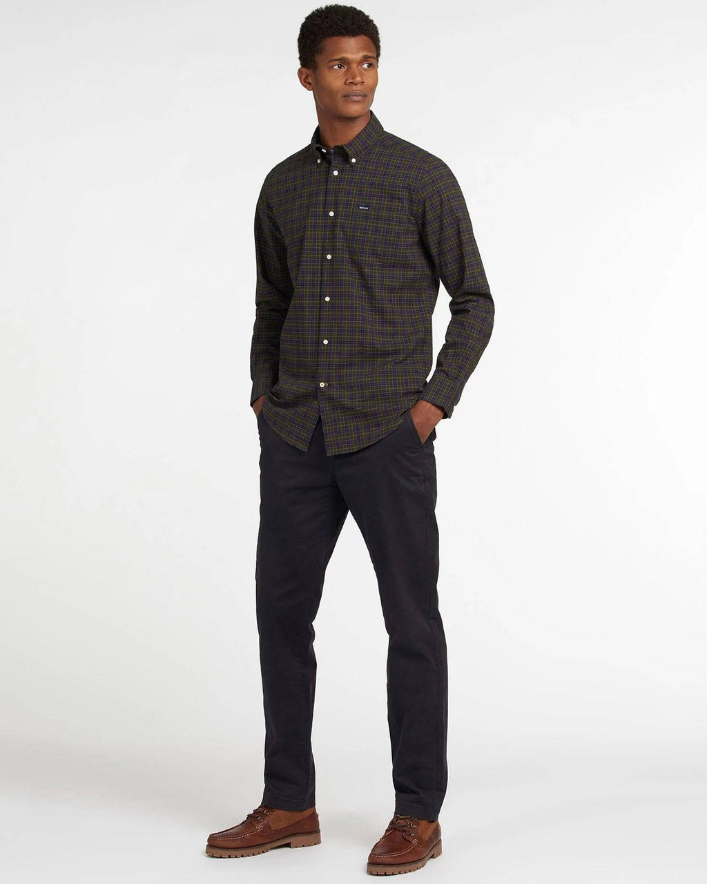 Barbour Lomond Tailored Buttondown Collar Shirt in Classic Tartan - Rainwater's Men's Clothing and Tuxedo Rental