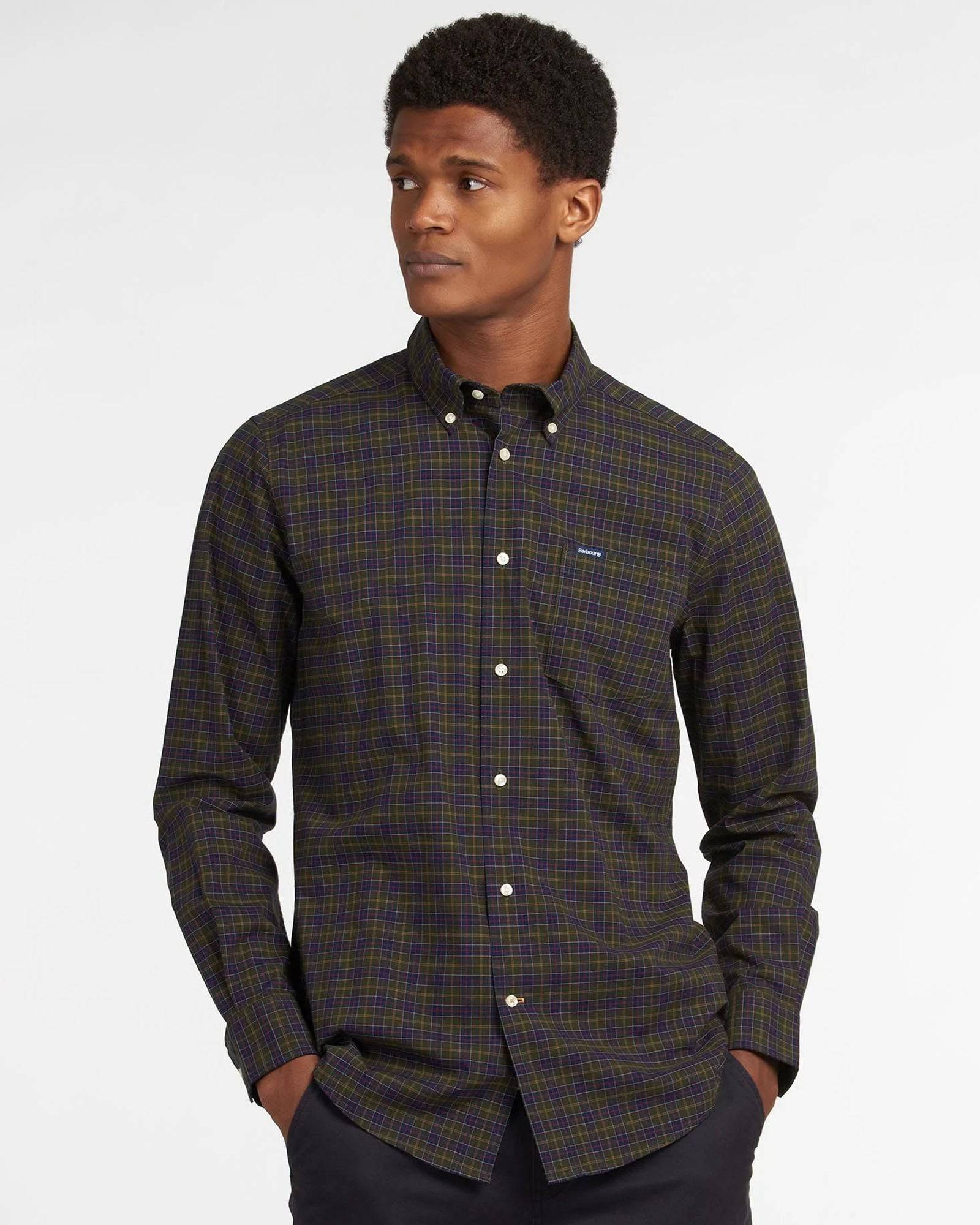 Barbour Lomond Tailored Buttondown Collar Shirt in Classic Tartan - Rainwater's Men's Clothing and Tuxedo Rental