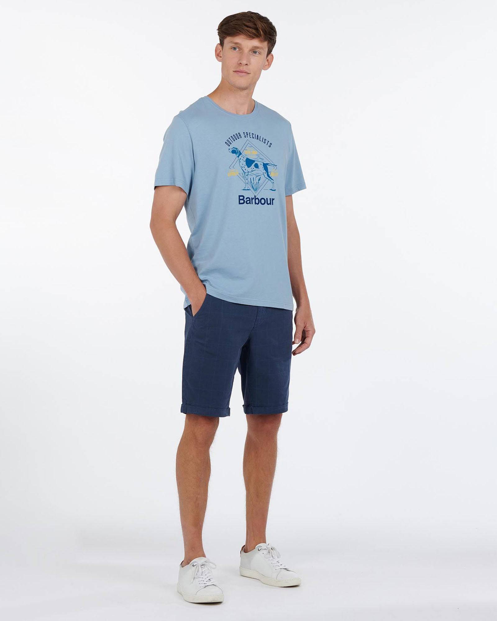 Barbour Loyal Pointer Hunting Dog Tee Shirt In Powder Blue - Rainwater's Men's Clothing and Tuxedo Rental