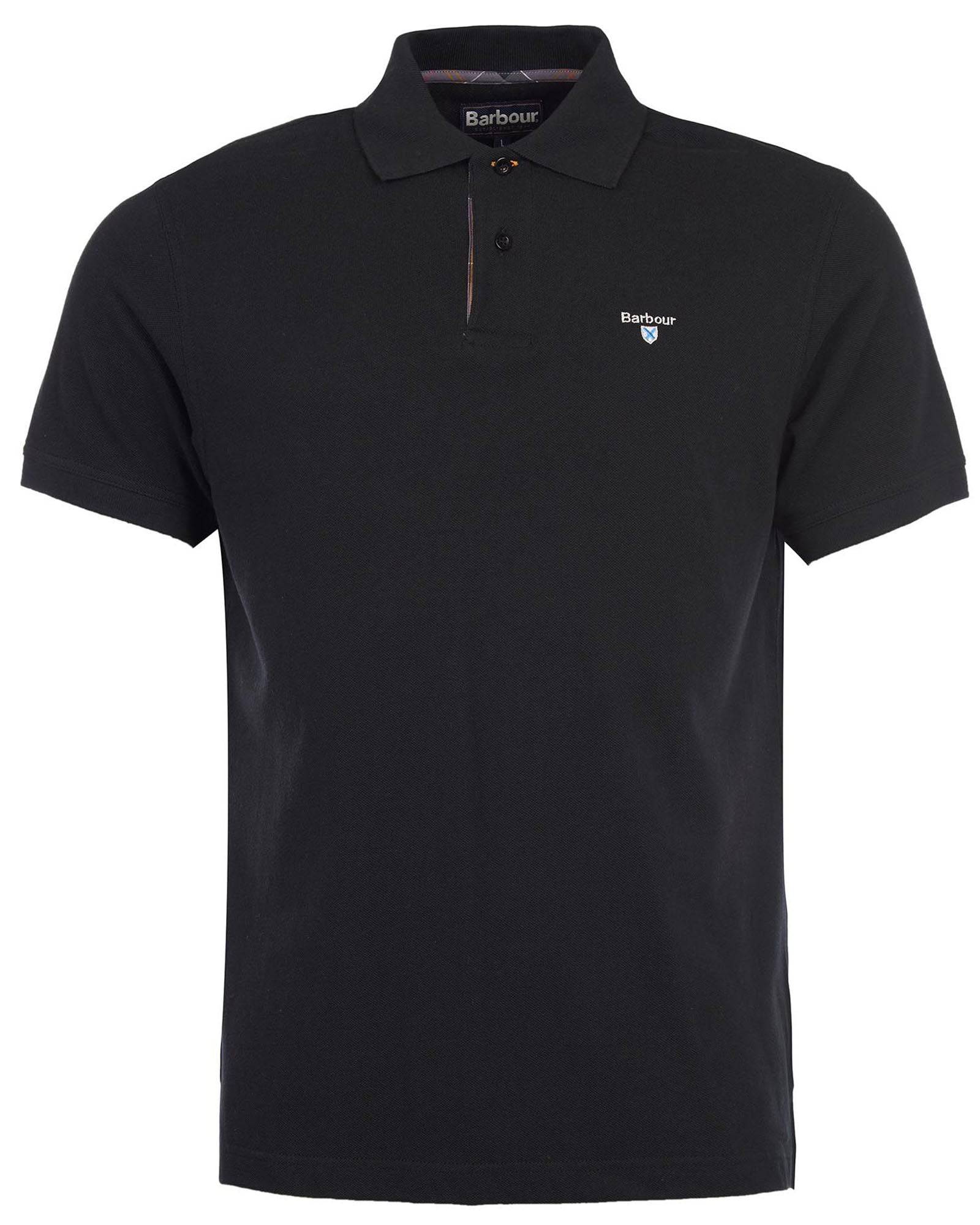 Barbour Tartan Pique Polo in Black - Rainwater's Men's Clothing and Tuxedo Rental