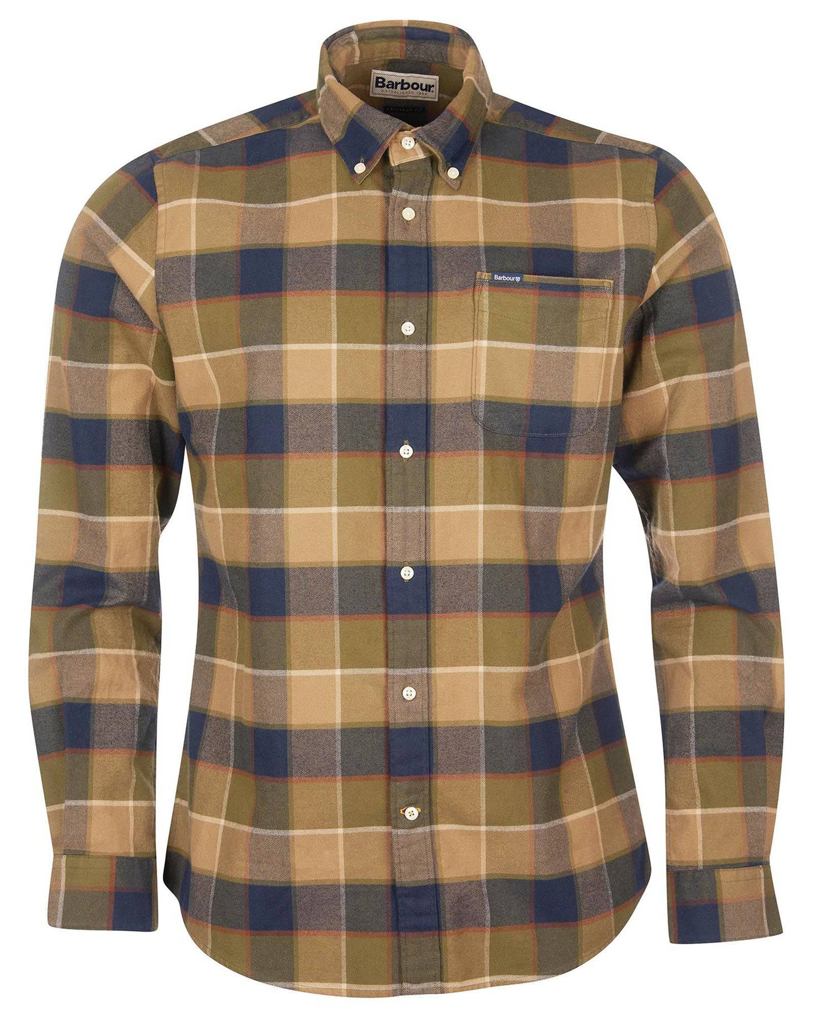 Barbour Valley Tailored Buttondown Collar Shirt in Olive - Rainwater's Men's Clothing and Tuxedo Rental
