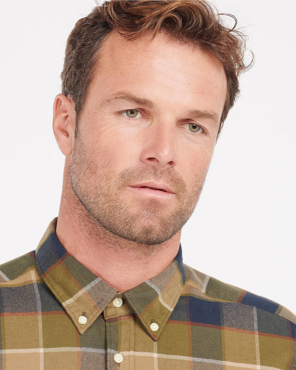 Barbour Valley Tailored Buttondown Collar Shirt in Olive - Rainwater's Men's Clothing and Tuxedo Rental